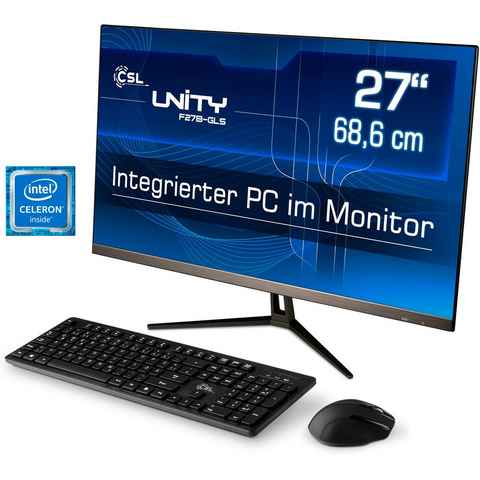 CSL Unity F27-GLS mit Windows 10 Pro All-in-One PC (27 Zoll, Intel® Celeron Celeron® N4120, UHD Graphics 600, 8 GB RAM, 256 GB SSD)