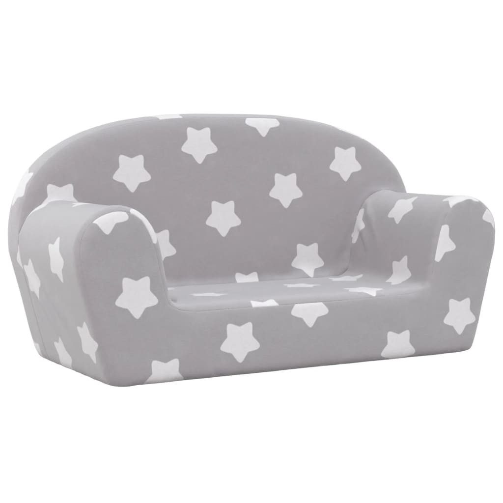Kindersofa 2-Sitzer Sofa Loungesofa Couch Modern Blau Weich Plüsch DE41687