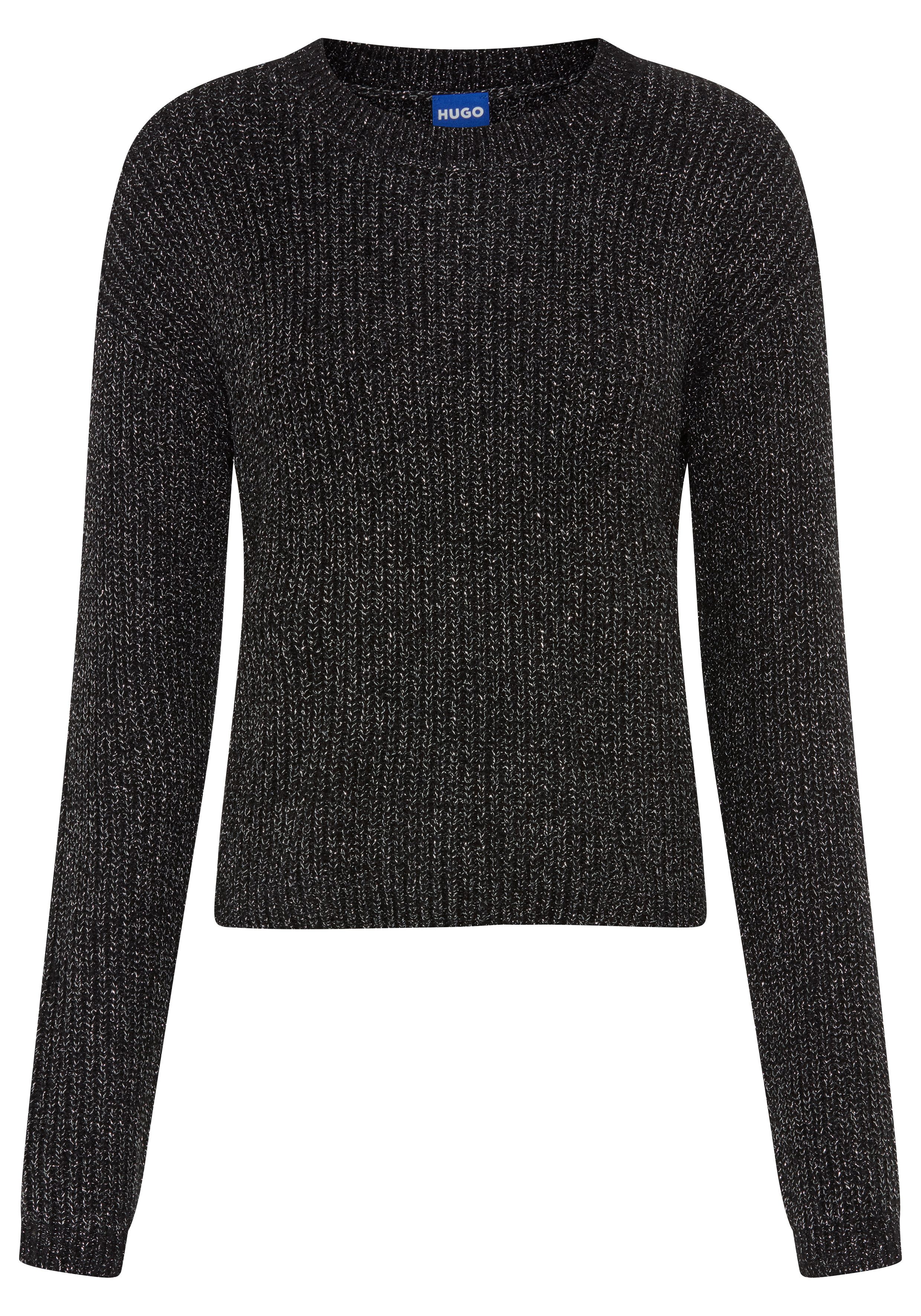 HUGO Strickpullover Slookiya aus Viskose-Mix mit leicht glänzender Optik, oversize