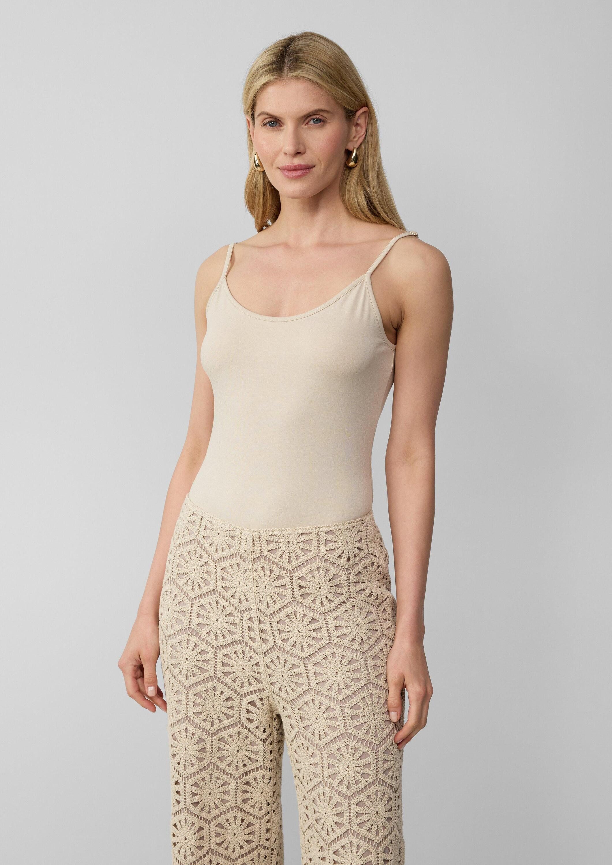 s.Oliver Muskelshirt T-Shirt Slim-Fit-Top mit verstellbaren Spaghettiträgern