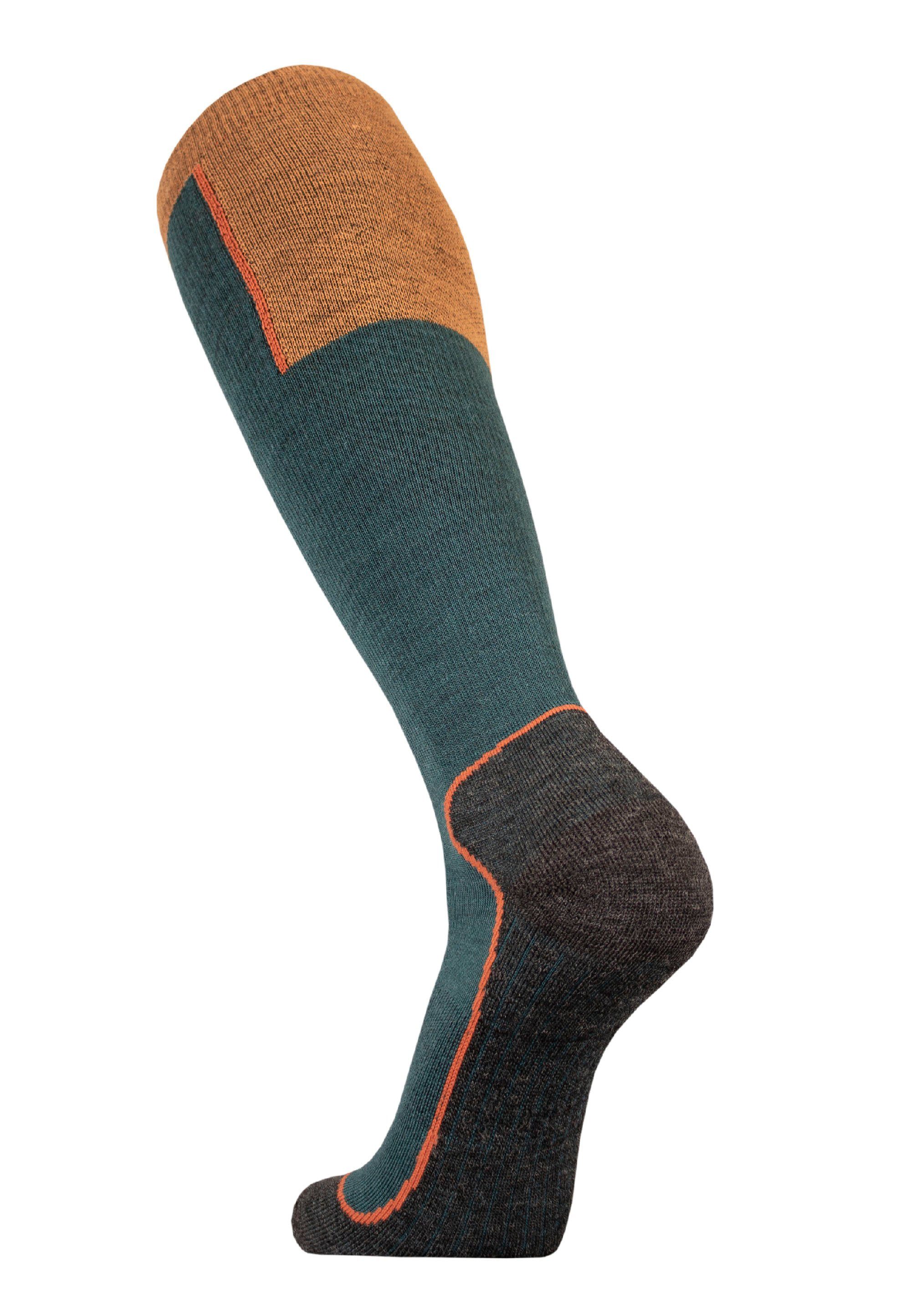 UphillSport Socken OUNA (1-Paar) mit grün-orange Struktur mehrlagiger