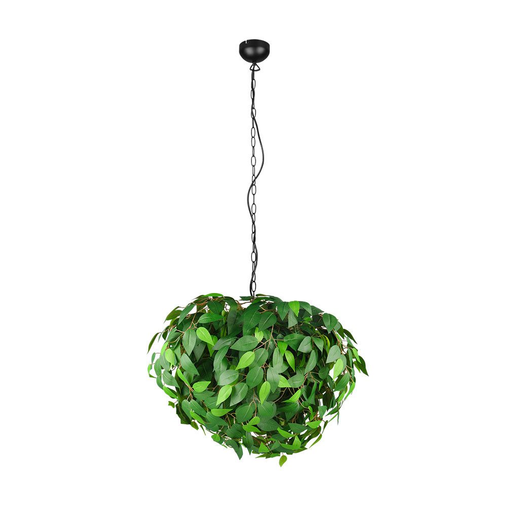 Reality Leuchten Pendelleuchte, Leuchtmittel nicht inklusive, Hängeleuchte Esszimmerlampe Blätter-Design 4 Flammig Grün H 150 cm