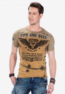 Cipo & Baxx T-Shirt mit lässigem Biker-Print