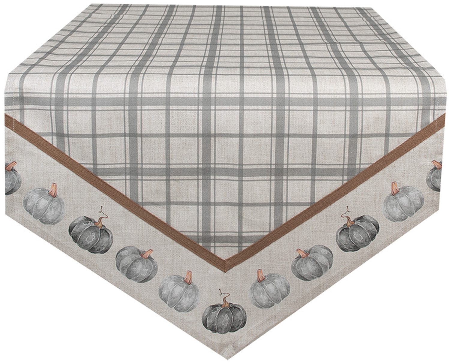 Clayre & Eef Tischläufer Country Style Pumpkin (1-tlg, 1-teilig), Tischläufer Tischdecke ca.50x160cm Baumwolle