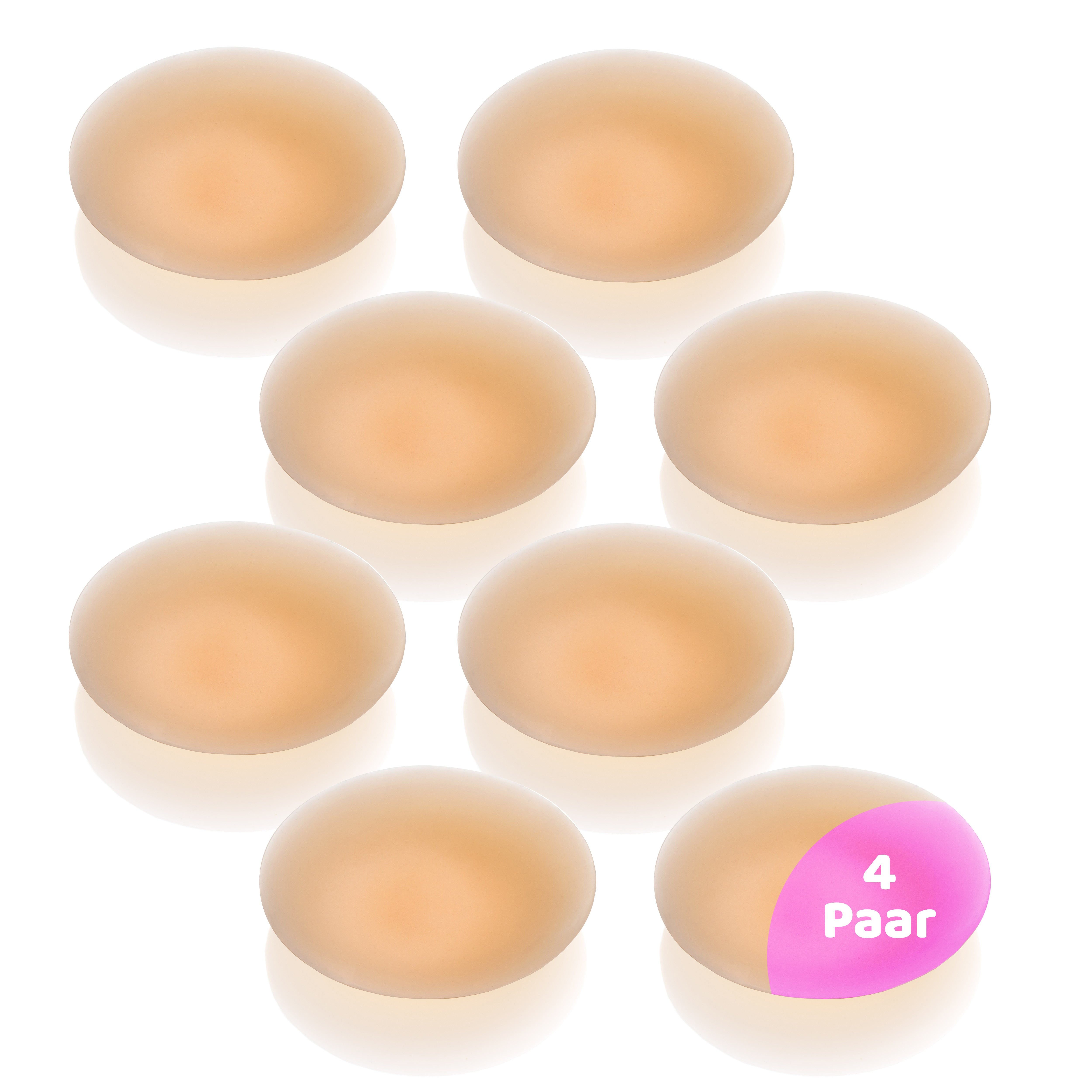 Kemes BH-Einlagen 4 x Paar Nippelpads wiederverwendbar Silikon 4 [8 cm Ø] (Set, 4 Paar), Einfache Anwendung, Tragekomfort, Wiederverwendbar, Langlebig