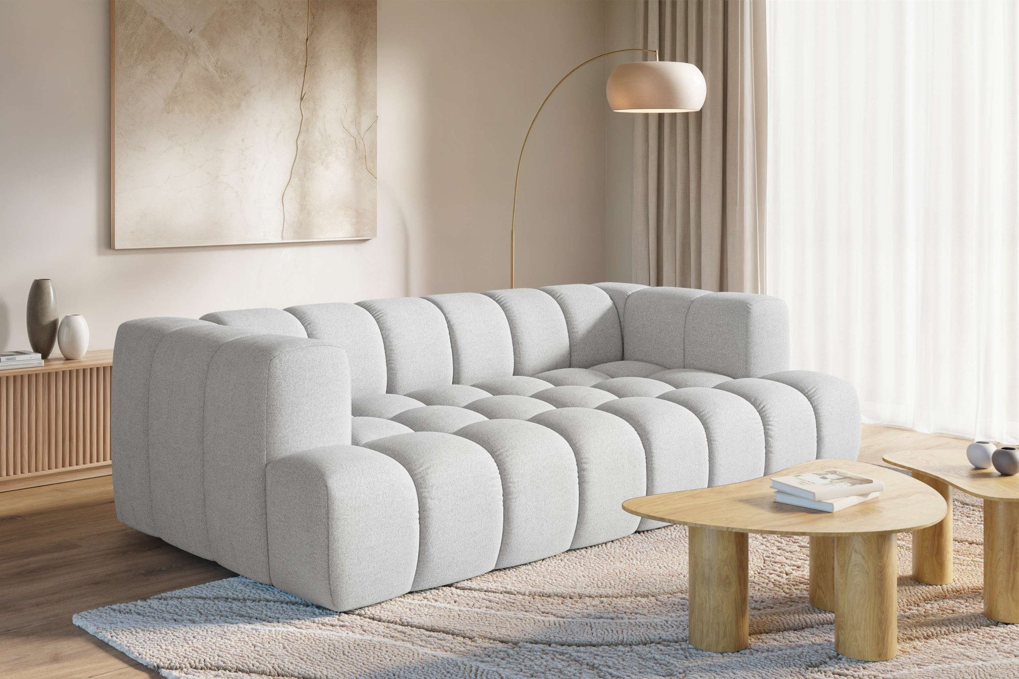 homsy by Ana Johnson Big-Sofa »XL« BOUBELLE Design-Sofa extra tief, Bubble-Optik, Breite 246 cm, 4-Sitzer mit Wellenunterfederung, XL Sitztiefe 100 cm