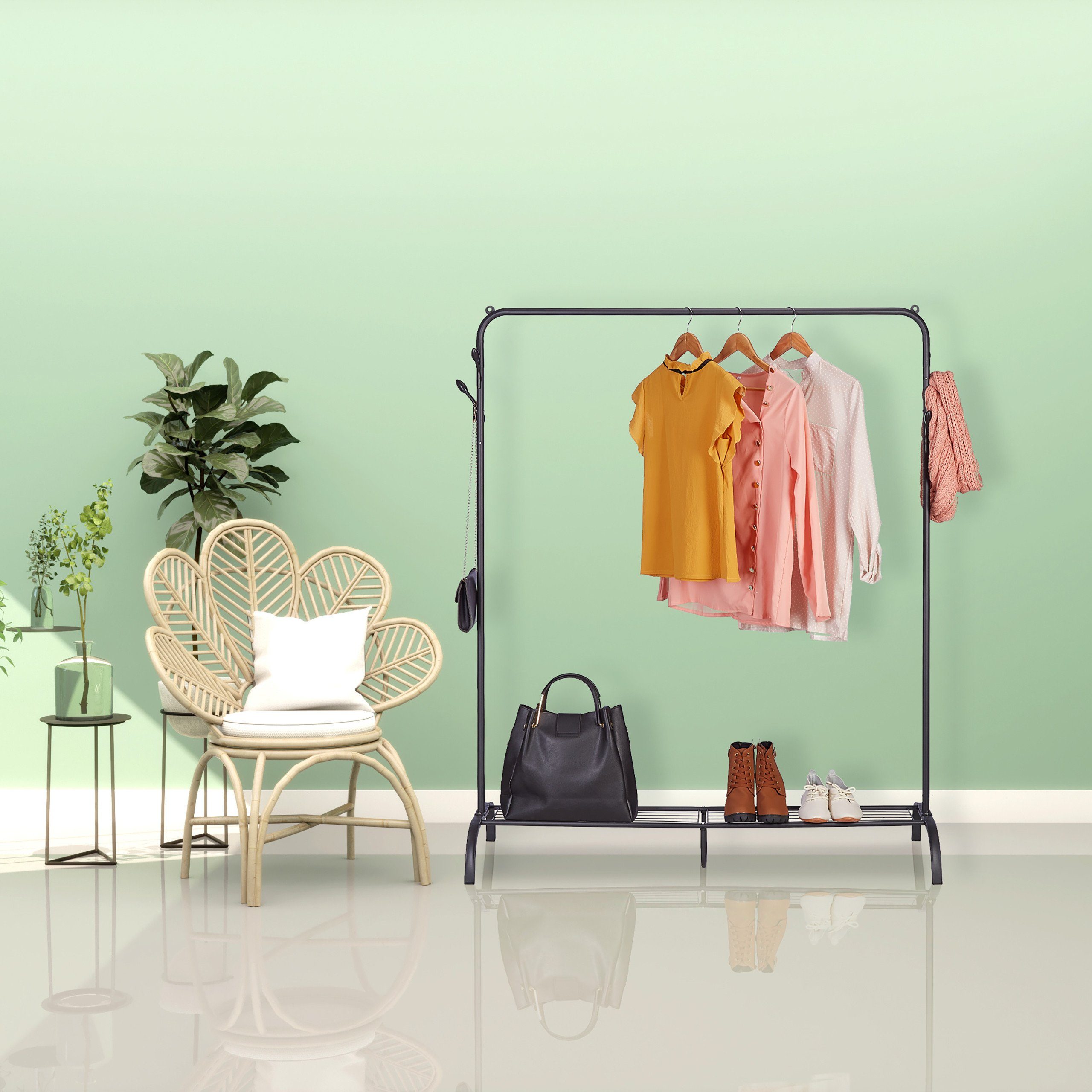 relaxdays Kleiderständer mit Ablage & Hake, günstig online kaufen