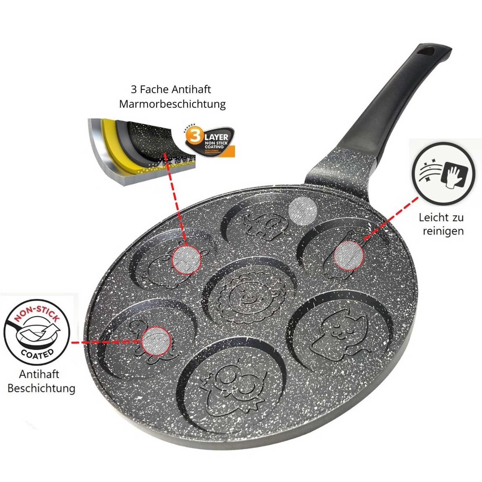 Cheffinger Crêpepfanne Pancakes Bratpfanne Pfannkuchen Motiv Antihaft,  Aluminium (Spar-Set), induktionsfähig