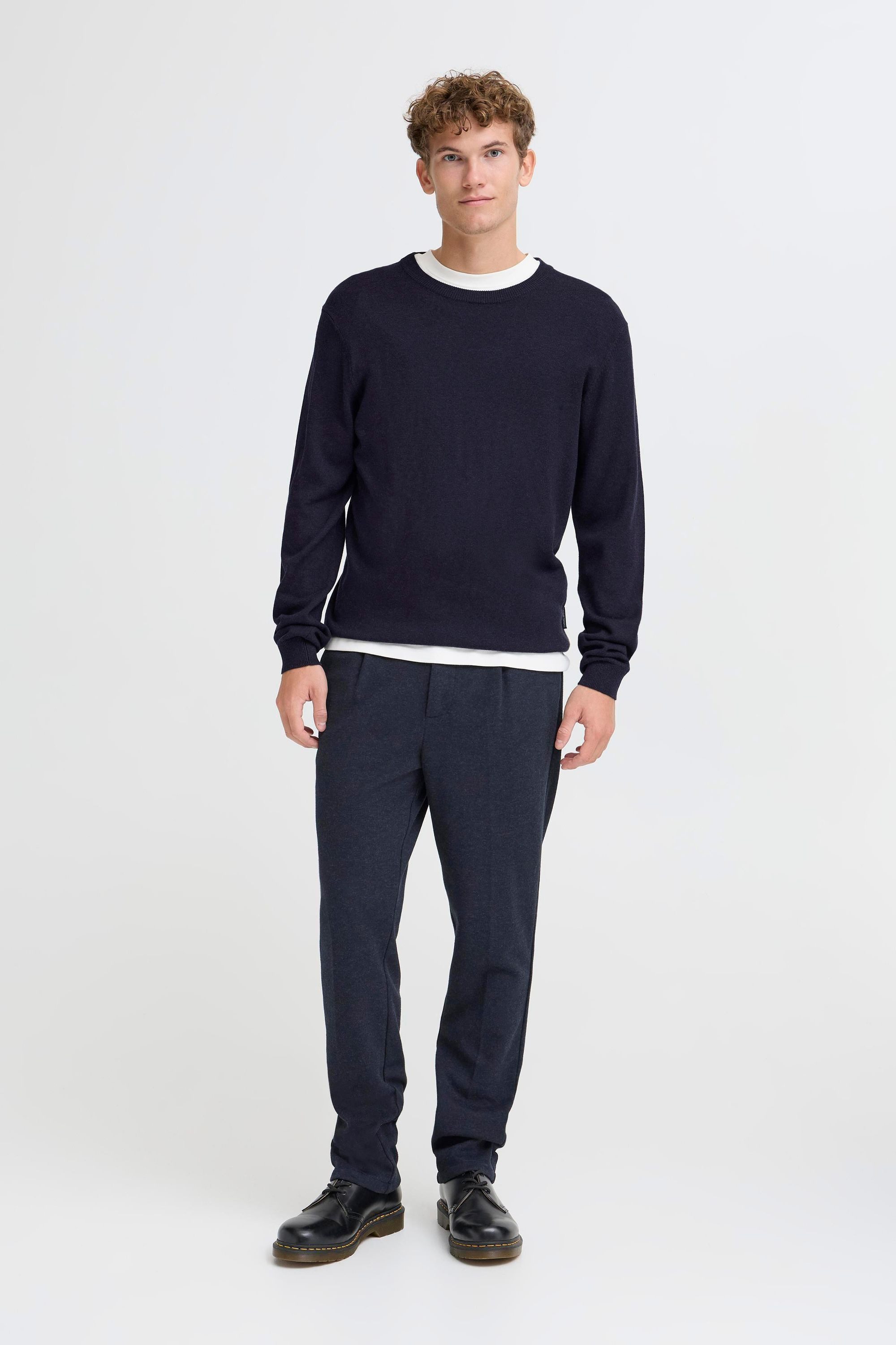 Casual Friday Strickpullover CFBells Basic Rundhals Pullover