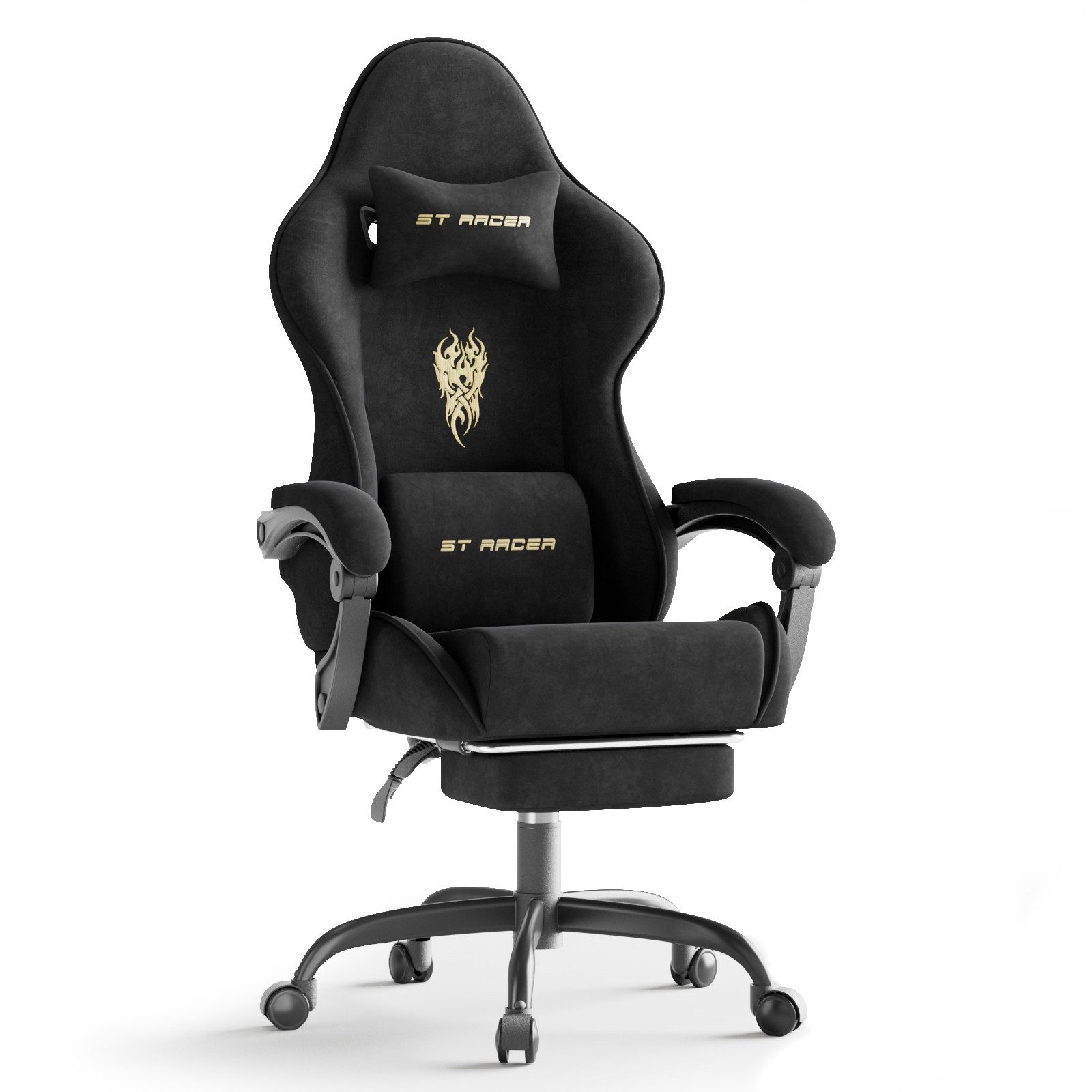 Ferghana Gaming Chair Gaming-Stuhl: Kopfstütze, Lendenkissen, Armlehnen, Fu günstig online kaufen