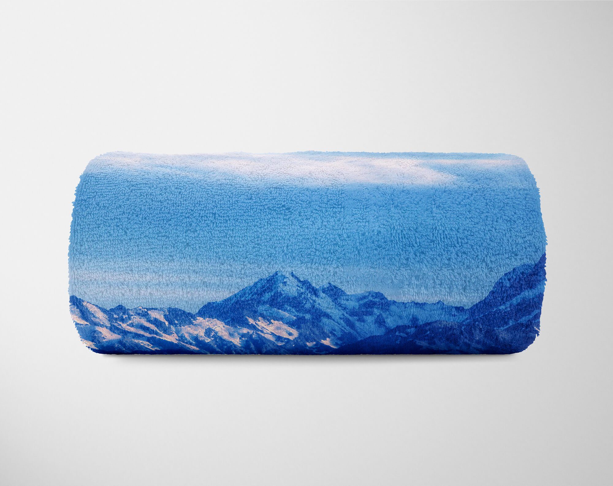 Sinus (1-St), Strandhandtuch Handtuch Art Handtuch mit Handtücher Berge, Bergsee Kuscheldecke Baumwolle-Polyester-Mix Fotomotiv Saunatuch Natur