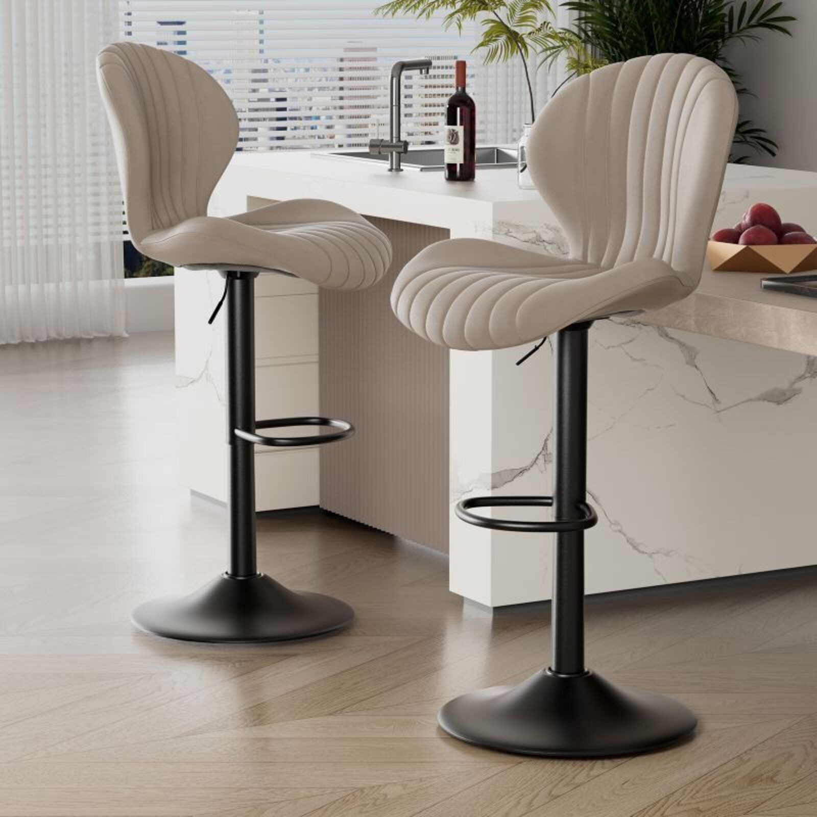 Barhocker Drehhocker, Höhenverstellbare Barstühle mit Rückenlehne