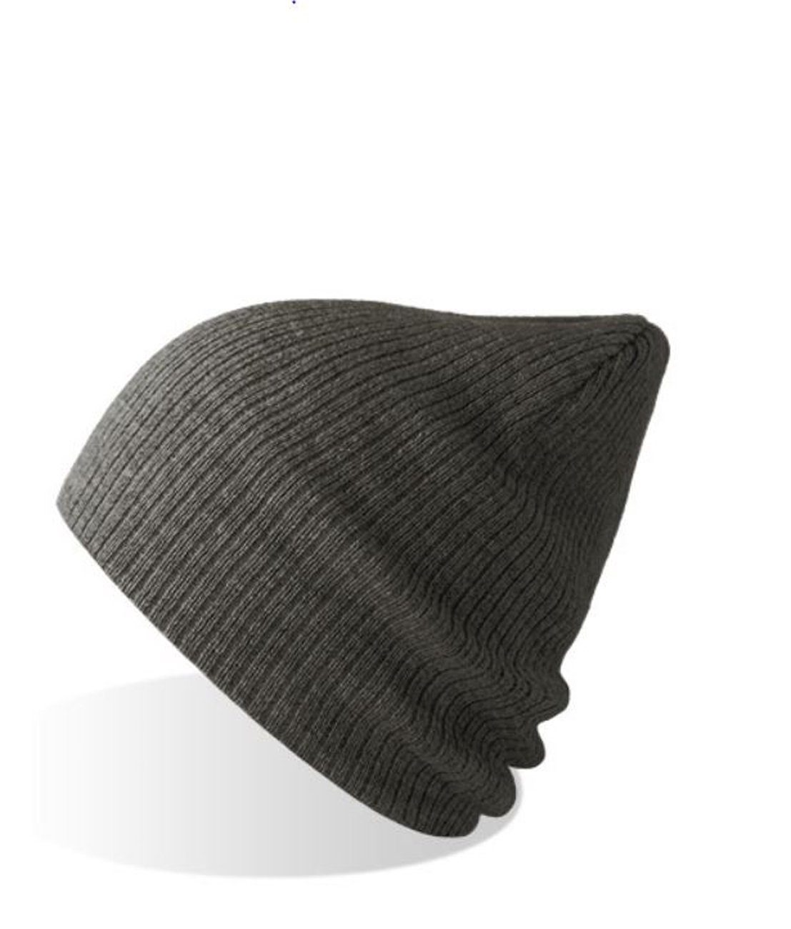 Mütze Beechfield® Wintermütze aus / Beanie recyceltem Dunkelgrau / Beanie Polyestergarn Winter Doppellagige Damen