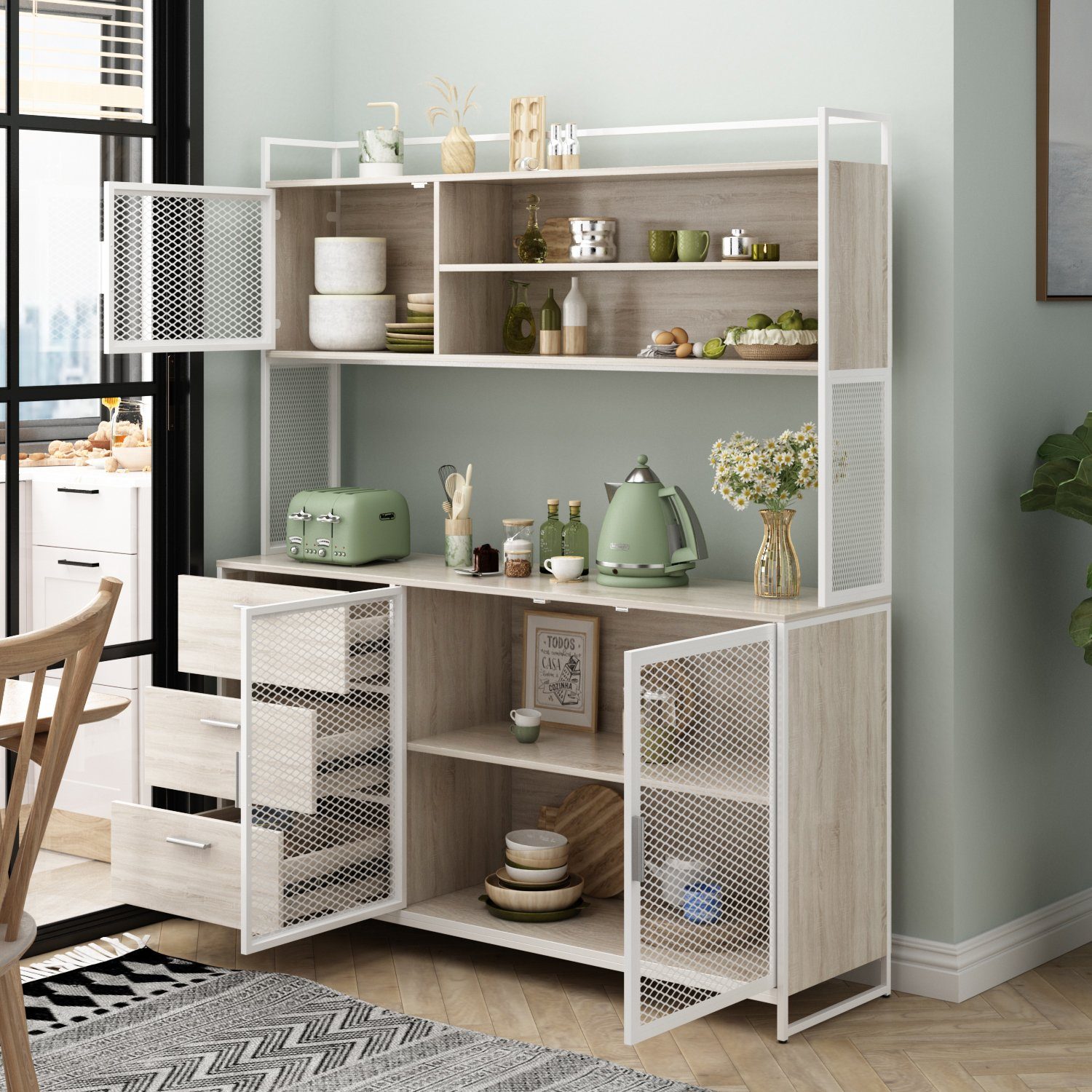 FUFU&GAGA Küchenbuffet Buffetschrank mit Arbeitsplatte und günstig online kaufen