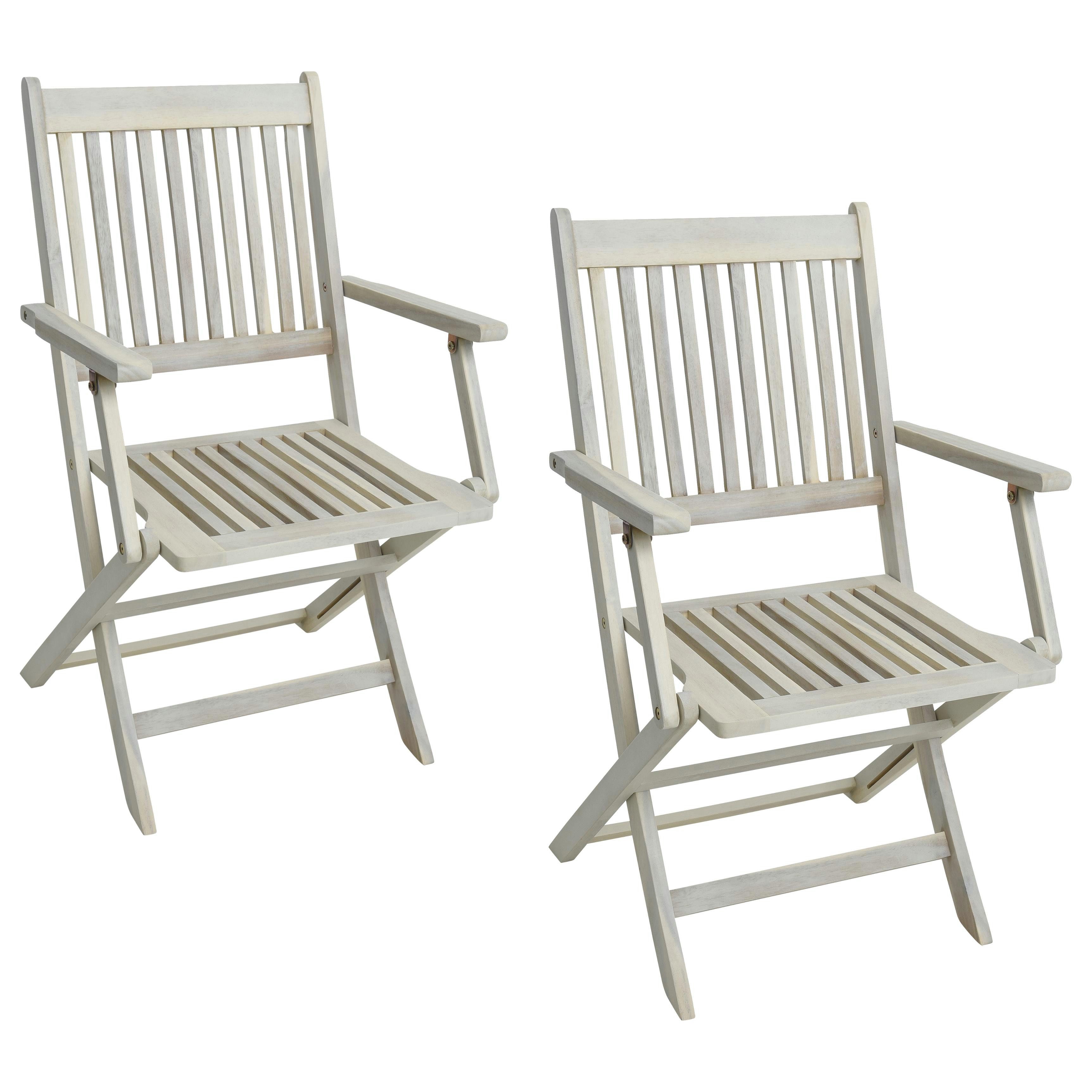 ESTEXO Klappstuhl Gartenstühle Holzstühle Klappstühle 2er Set Akazie Stuhlset Balkonst