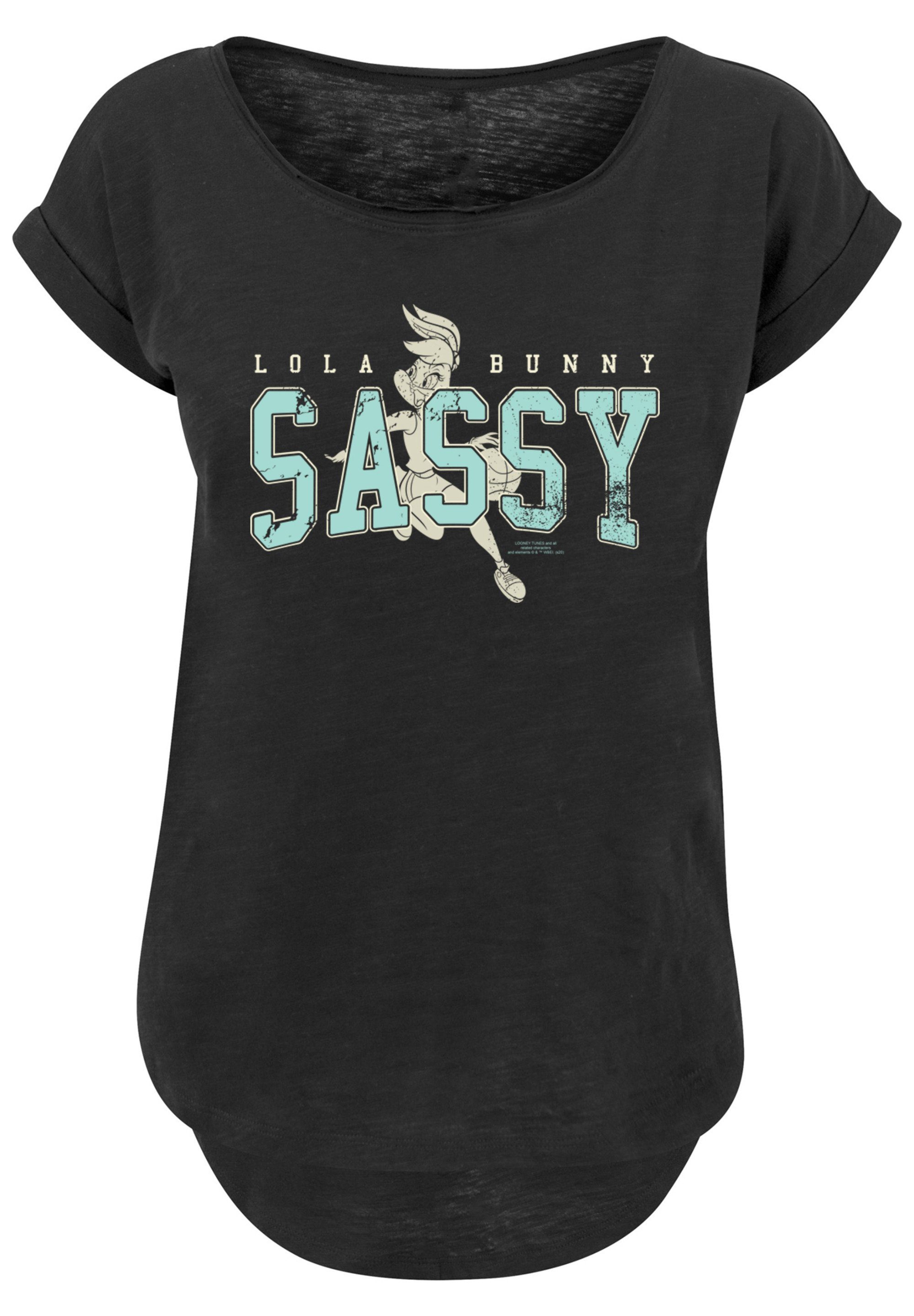 F4NT4STIC Kurzarmshirt Damen Looney Tunes Bunny Long Ladies Slub Sassy with Lola Tee (1-tlg)