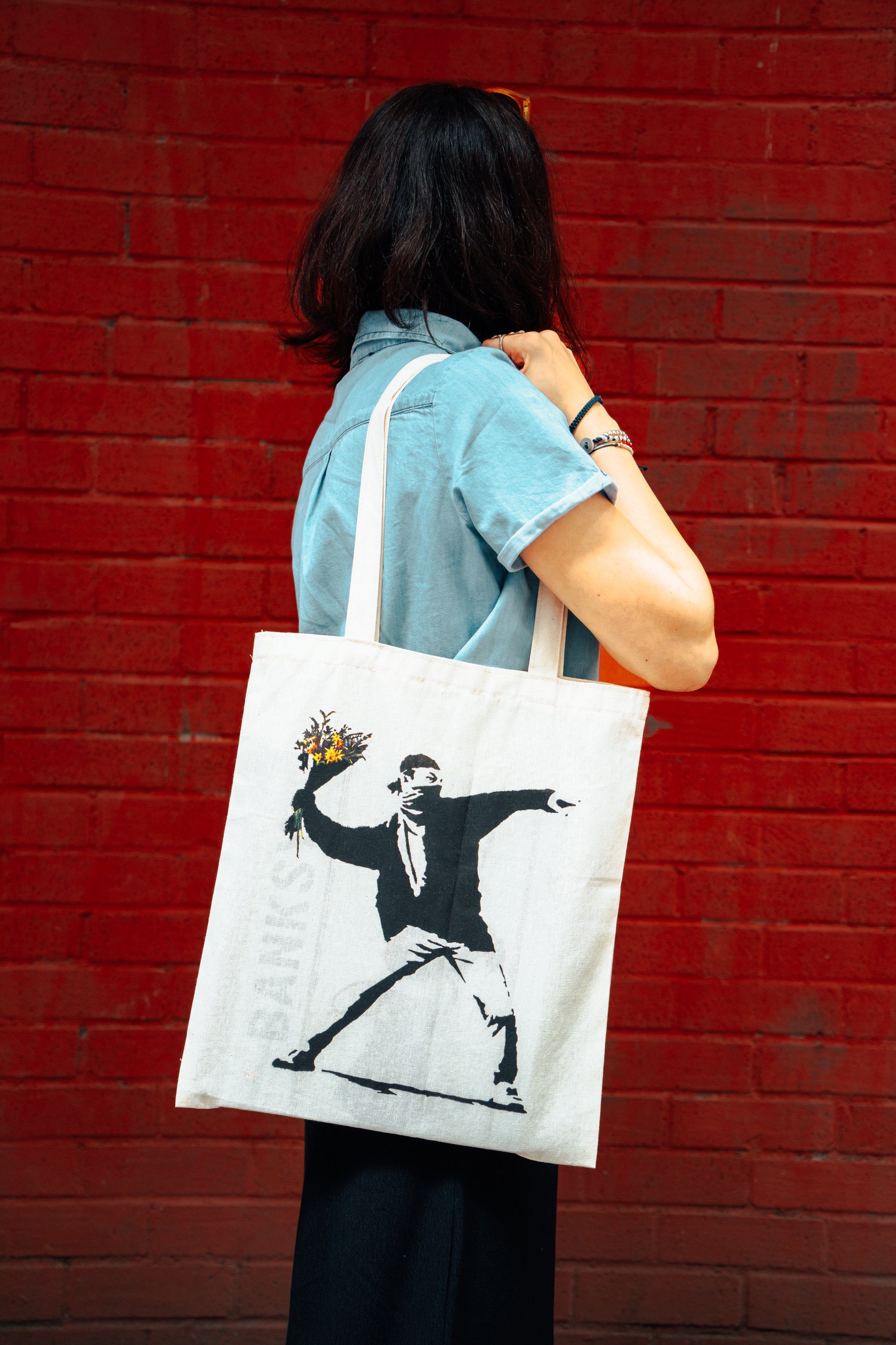 AvantgART Shopper Stoffbeutel Baumvolle, Jutebeutel, Banksy Kunstdruck, Tra günstig online kaufen