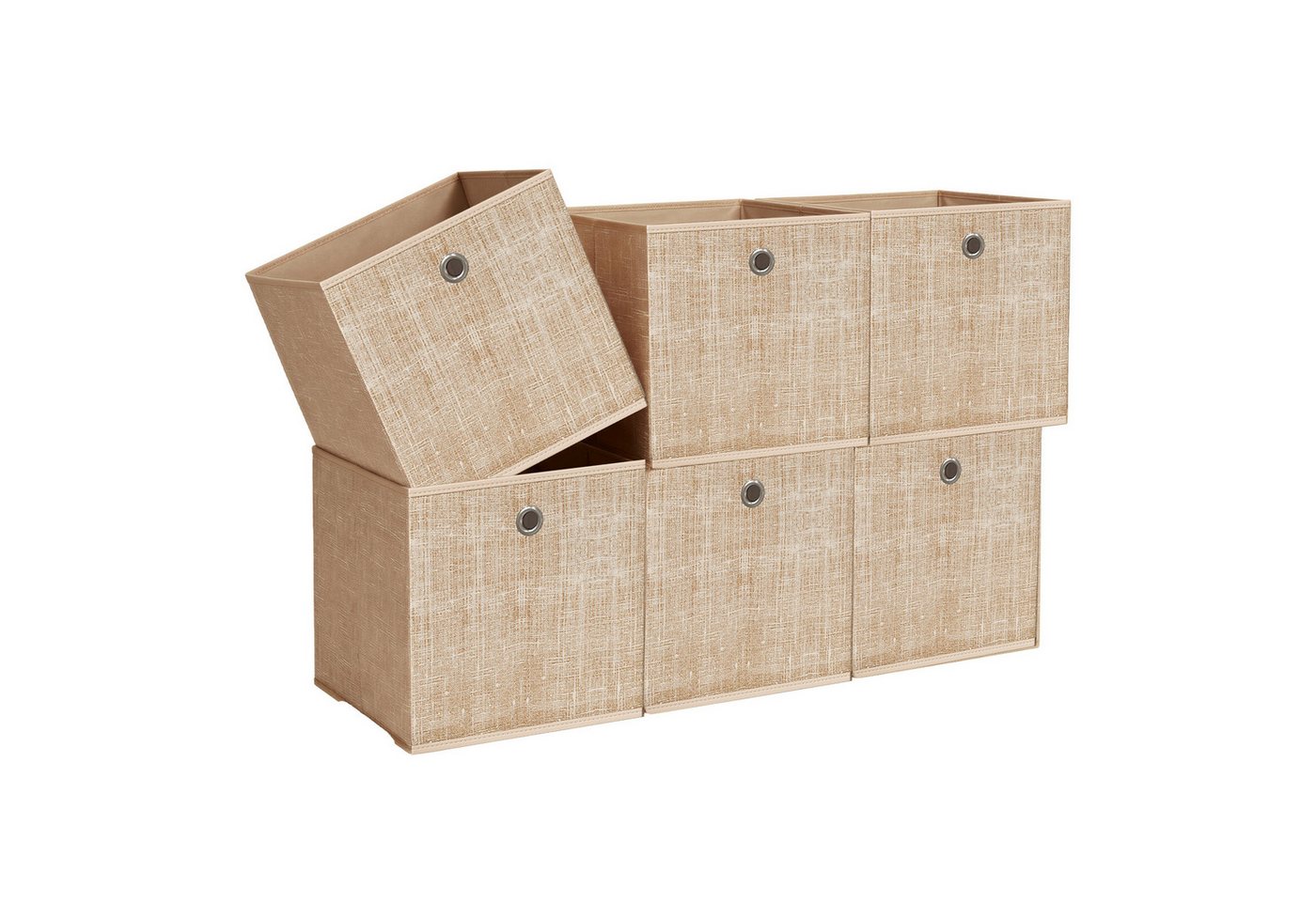 SONGMICS Aufbewahrungsbox Aufbewahrungsboxen, stoff, Ordnungsboxen, Organizer (Aufbewahrung, für Würfelregal, mit Griff), 6er Set, Faltbox, 30x30x30 cm