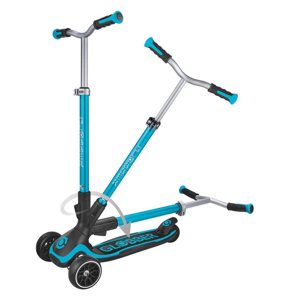 Globber Dreiradscooter ULTIMUM 3-Rad-Scooter, 6-fach verstellbar, ab 5 Jahren, Lenkwinkelkontrolle, breites Deck, faltbar
