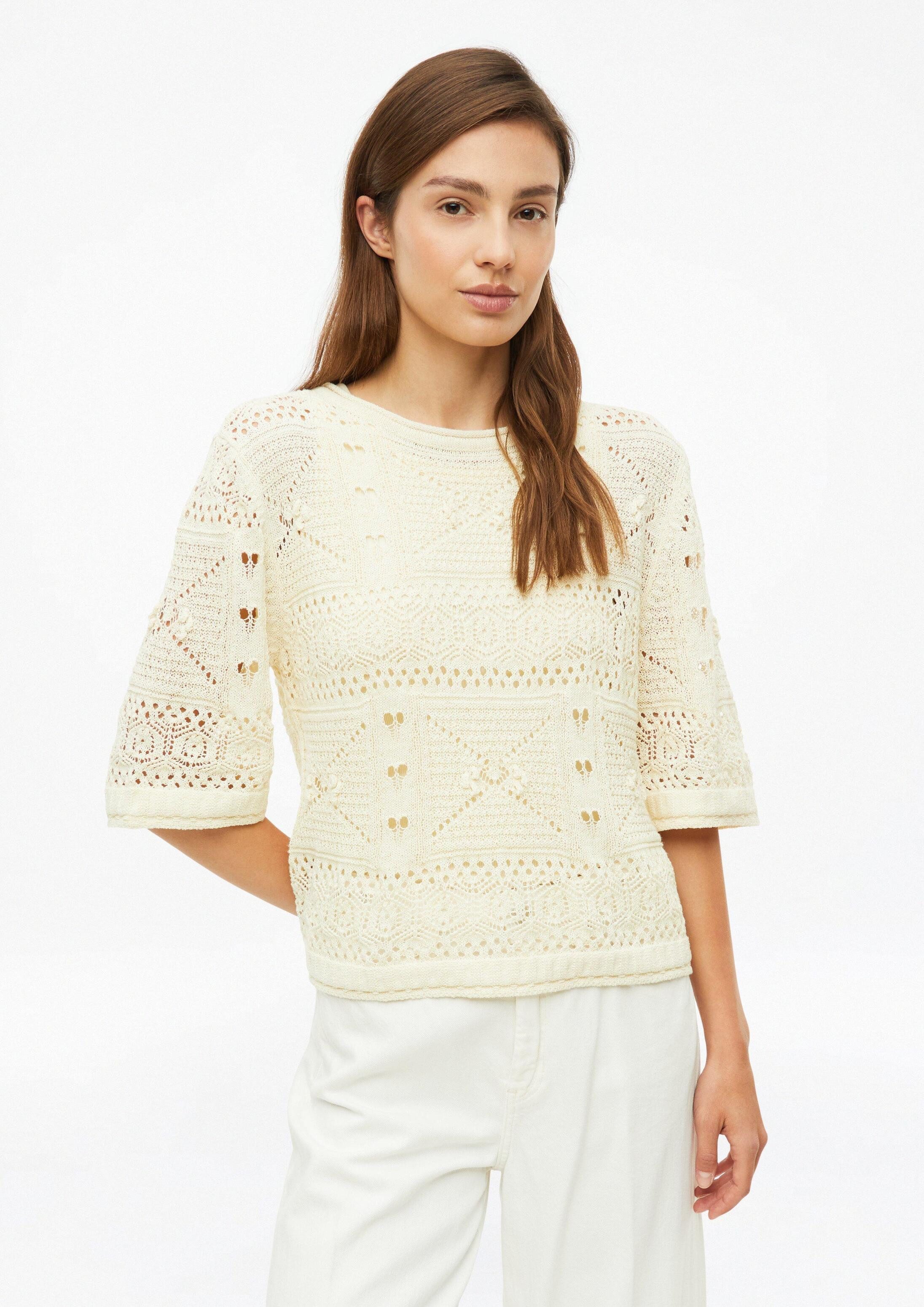 s.Oliver Kurzarmpullover Strickpullover Ajour-Strickpullover