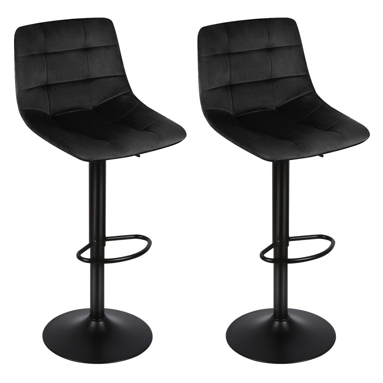 JEOBEST Barhocker Barstühle Küchenhocker, 2er Set, Samt, Stahl
