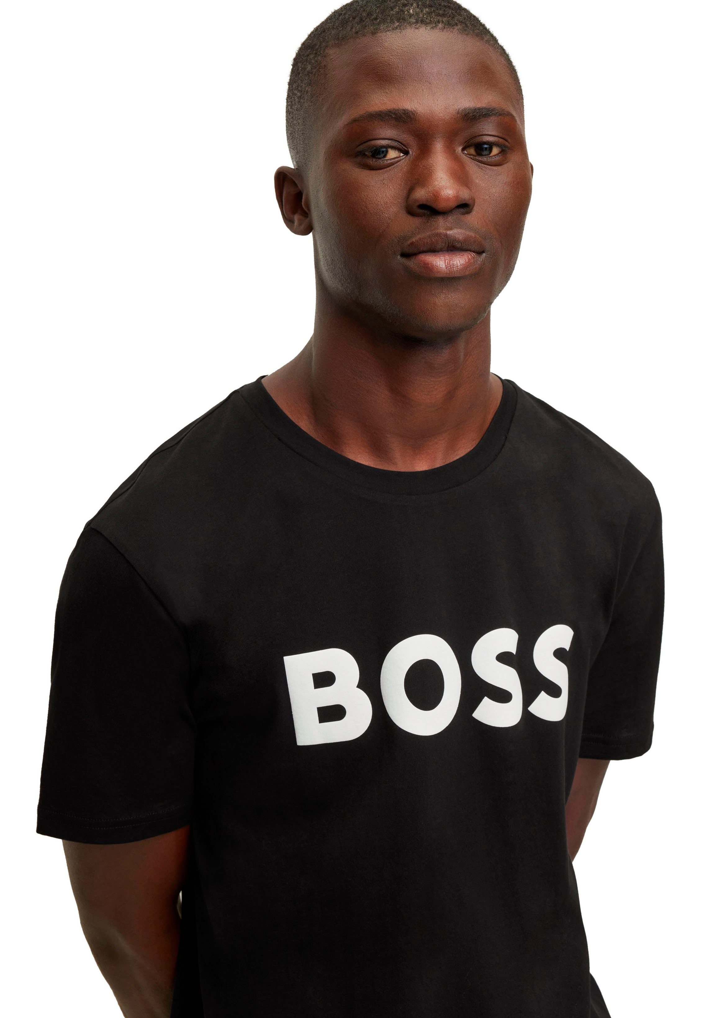 BOSS ORANGE T-Shirt Thinking Logodruck (1-tlg) mit 1 black002