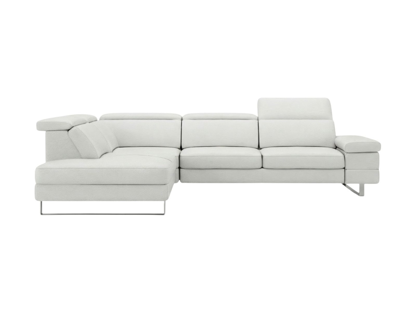 Villa Möbel Ecksofa Virage, L-Form 1 Teile, Echtleder-Ecksofa mit Kopfteilverstellung fürs Wohnzimmer