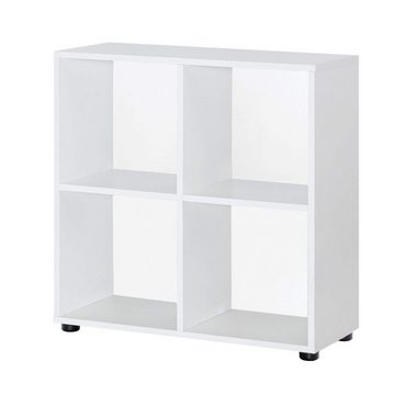 furnicato Bücherregal Design ZARA mit 4 Fächern Weiß