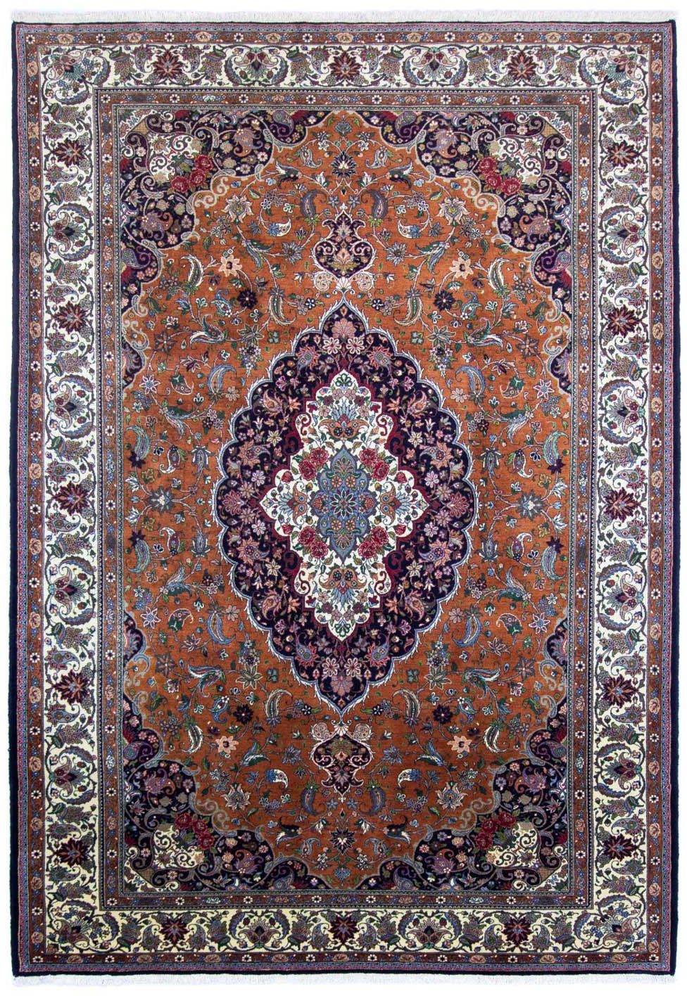 Wollteppich Bachtiar Medaillon Blu scuro 303 x 206 cm, morgenland, rechteckig, Höhe: 10 mm, Unikat mit Zertifikat