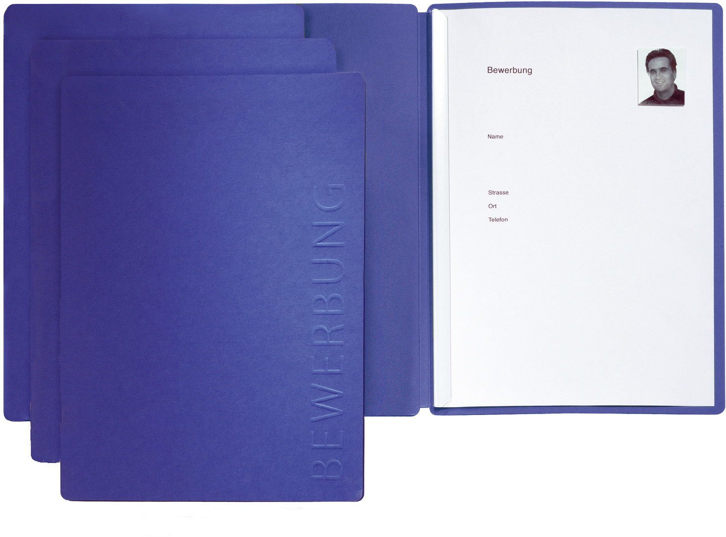 Bewerbungsmappe Bewerbungsmappe Solo 2-teilig blau