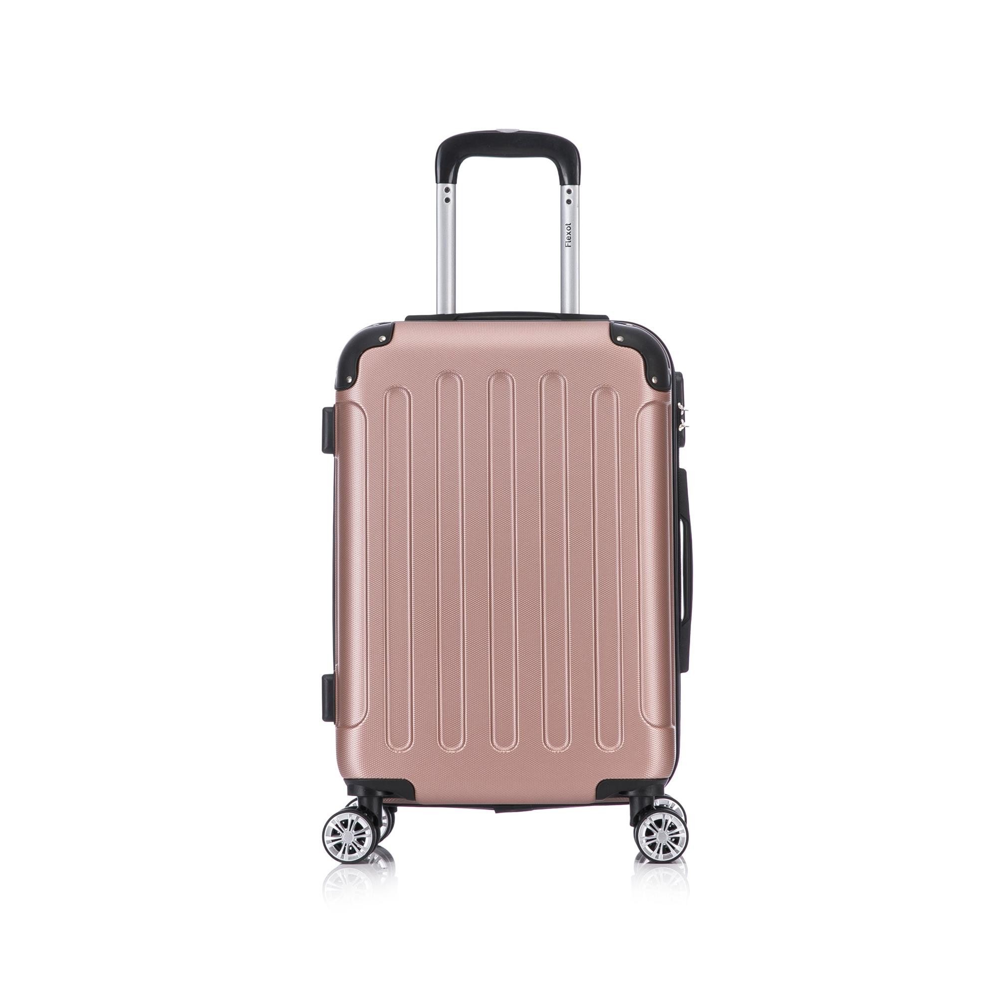 Flexot Trolley F-2045 Kofferset, 360° Rollen, robuster Reisekoffer, Bordcase, 4 Rollen, Robuster und moderner Koffer mit vier 360° Rollen und Zahlenschloss