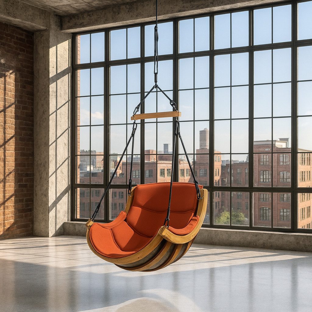 bv-vertrieb Hängesessel Hängesessel Lärchenholz Hängestuhl outdoor indoor Hanging Chair, Aus Lärchenholz