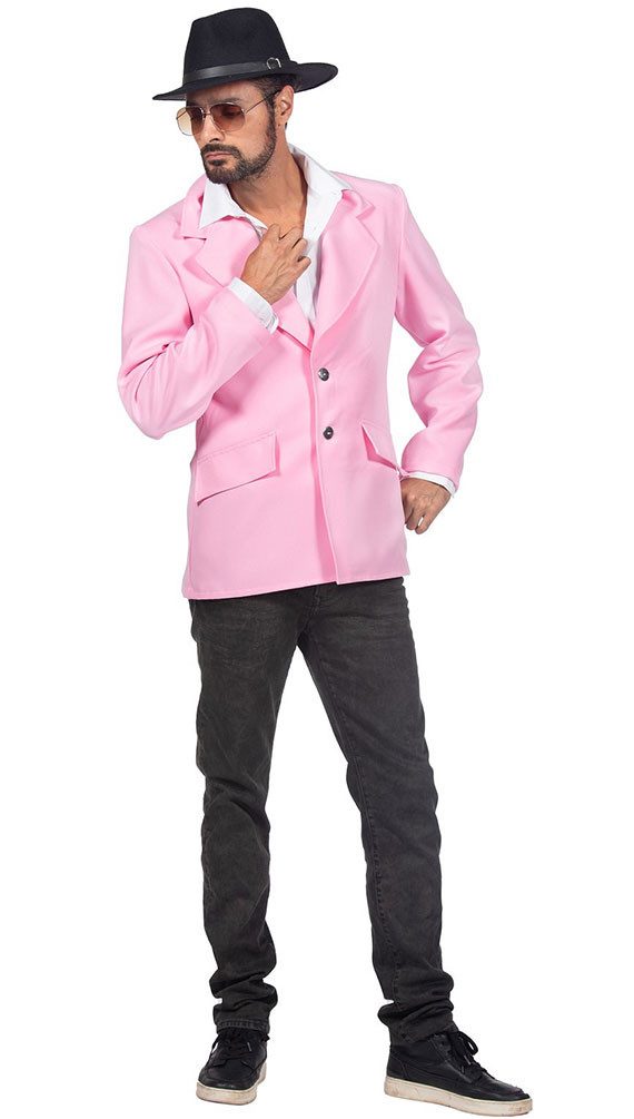 Kostüm Schlager Disco Herren Sako rosa Party Jacke