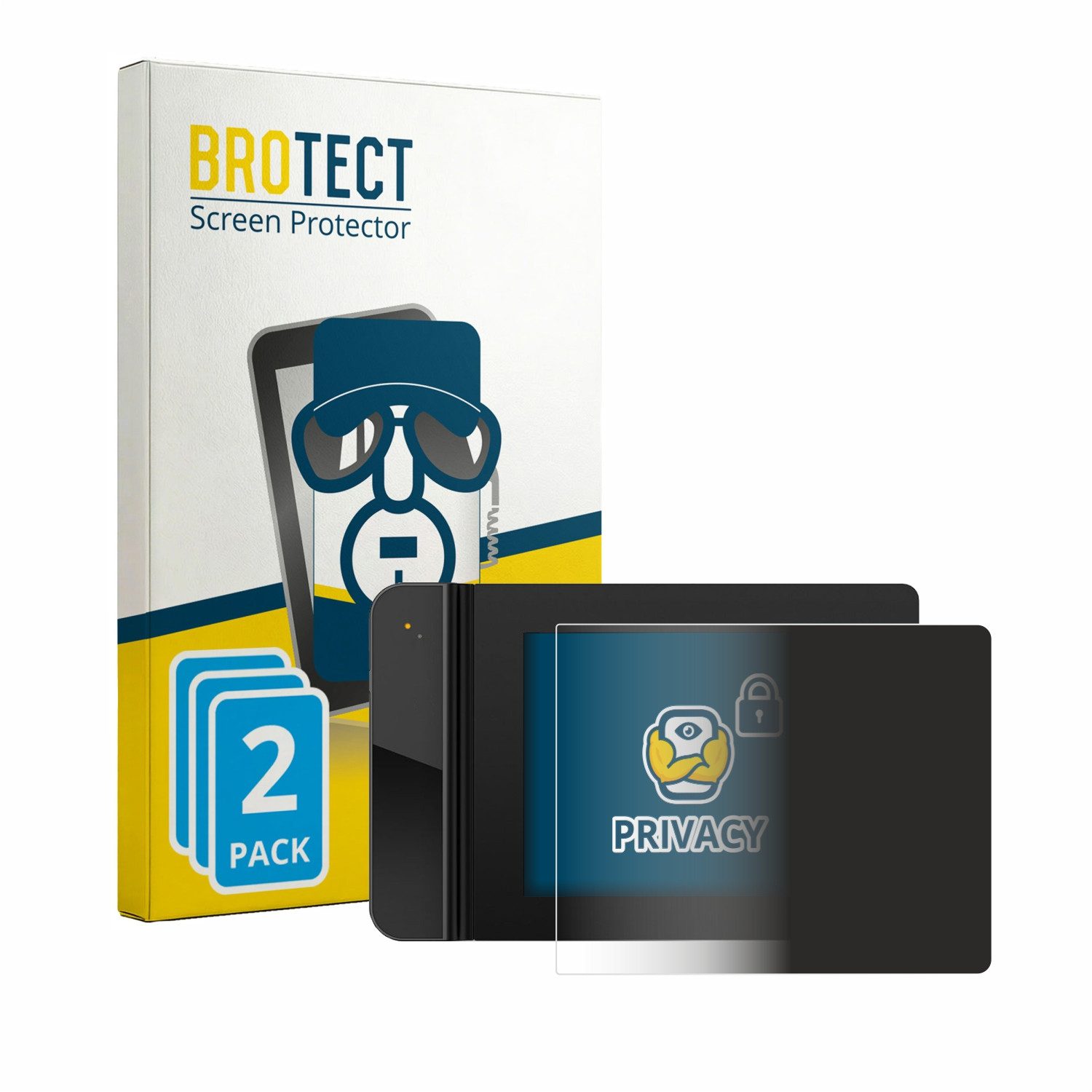 BROTECT Displayschutzfolie Sichtschutzfolie für XP-PEN Star G430S, 2 Stück, Anti-Spy Privacy Sichtschutz Blickschutzfolie Blaulicht-Schutz