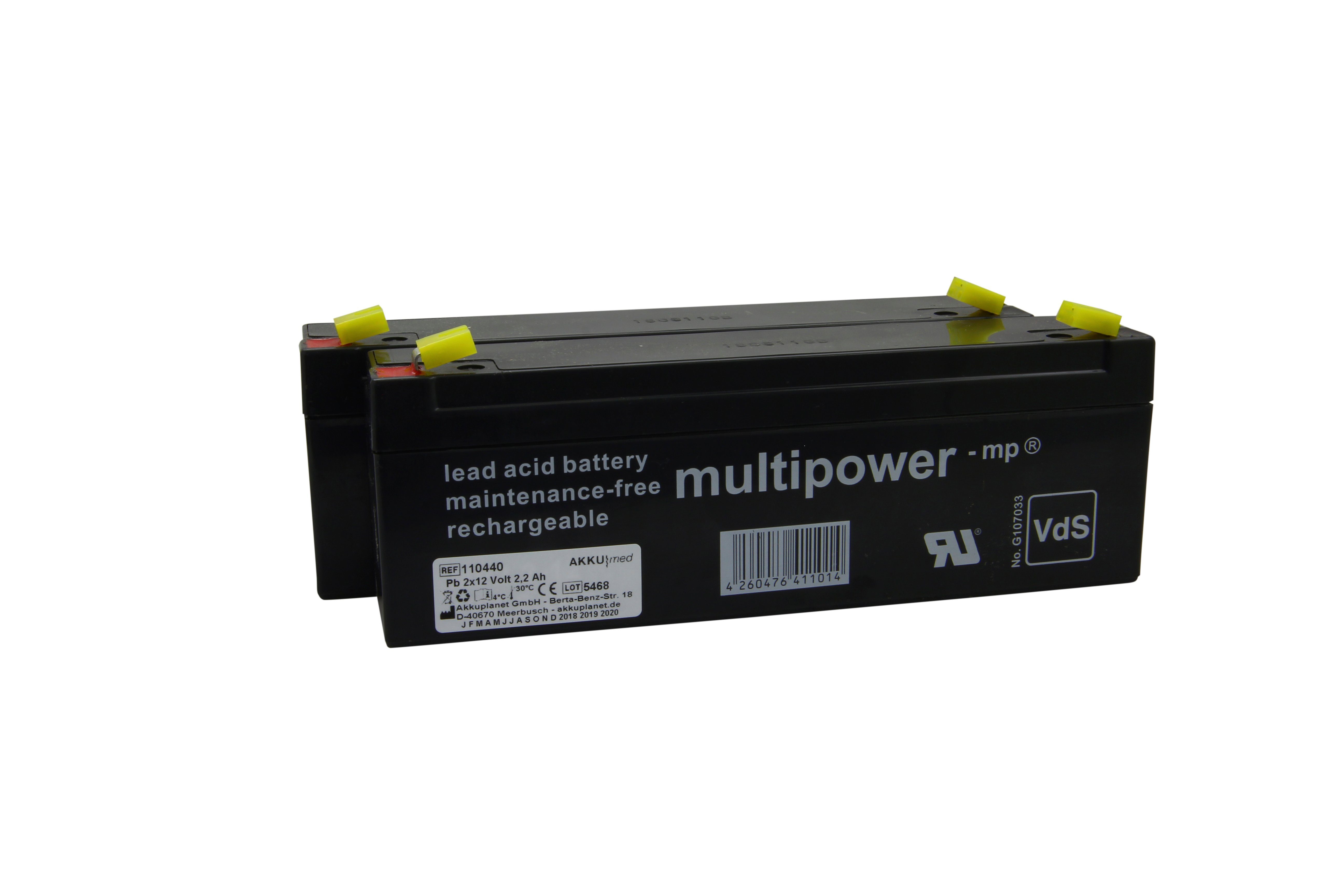 Multipower Blei Akkueinsatz passend für Molift Deckenlifter - Hi-Trac Akku 2200 mAh (12,0 V)