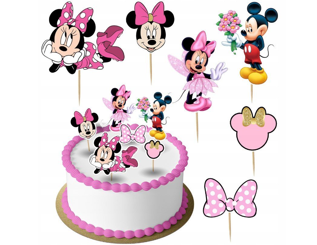 Festivalartikel Tortenstecker Mickey Minnie Mouse Topper Set 6 Stk Torten Deko Kuchen Junge