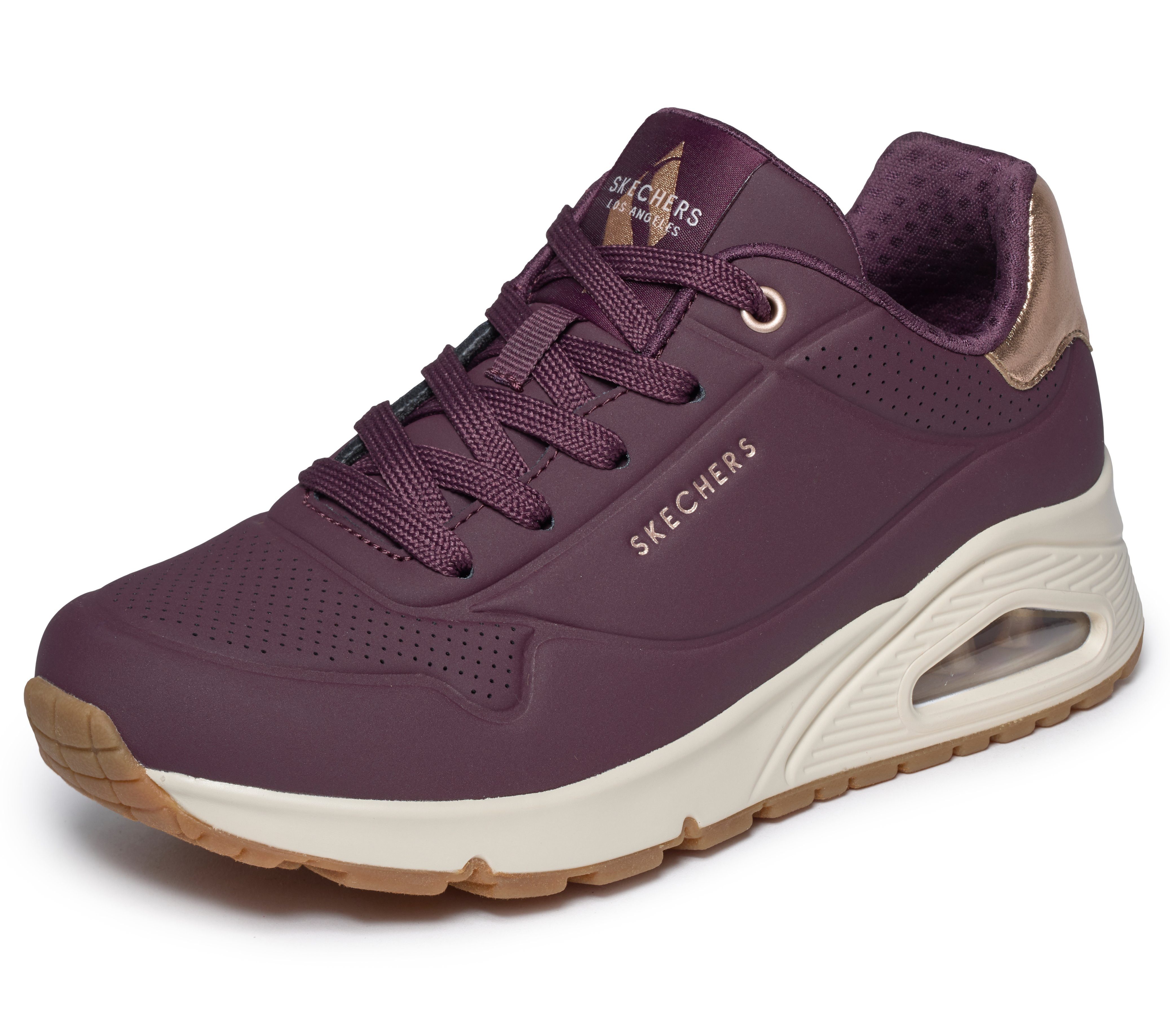 Skechers UNO GOLDEN AIR Sneaker Freizeitschuh, Halbschuh, Schnürschuh mit Metallic-Einsatz