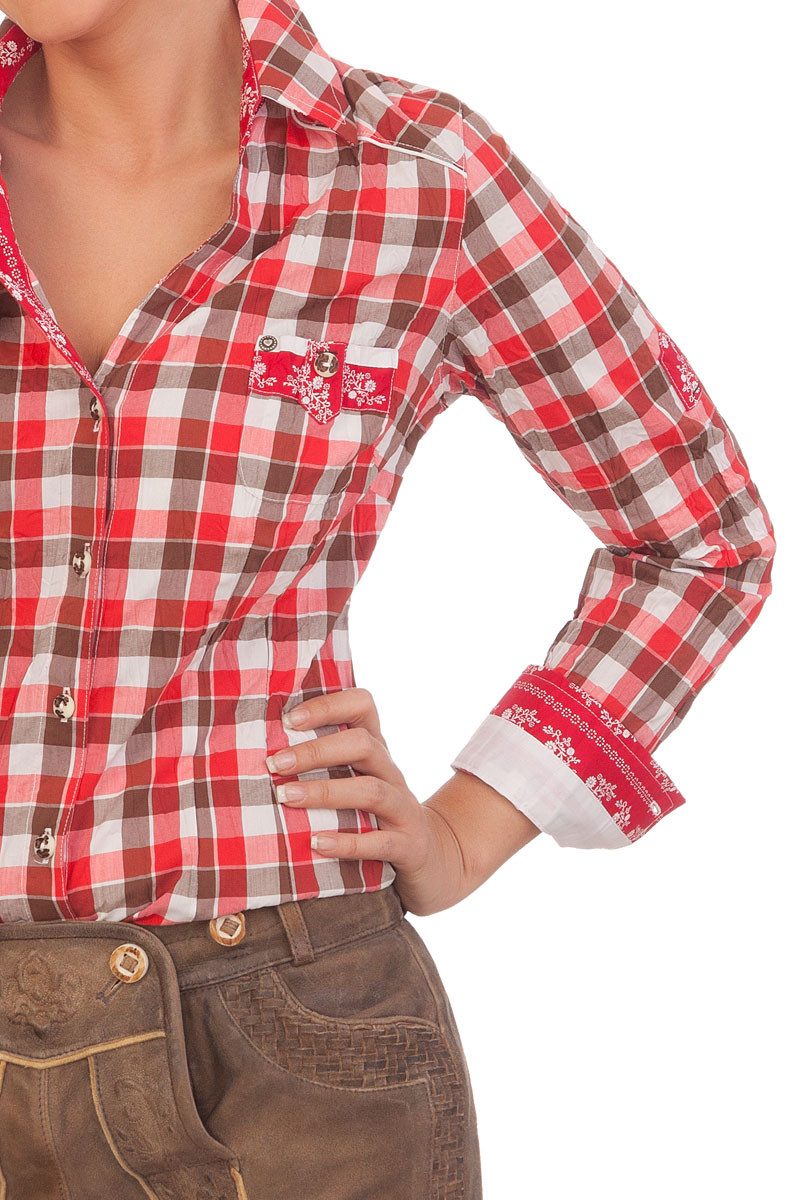 Spieth & Wensky Trachtenbluse Trachtenbluse - AUE - rot