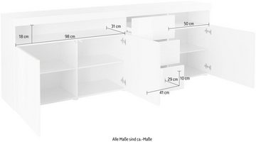 borchardt Möbel Sideboard Kapstadt, Breite 200 cm mit 3 Schubkästen