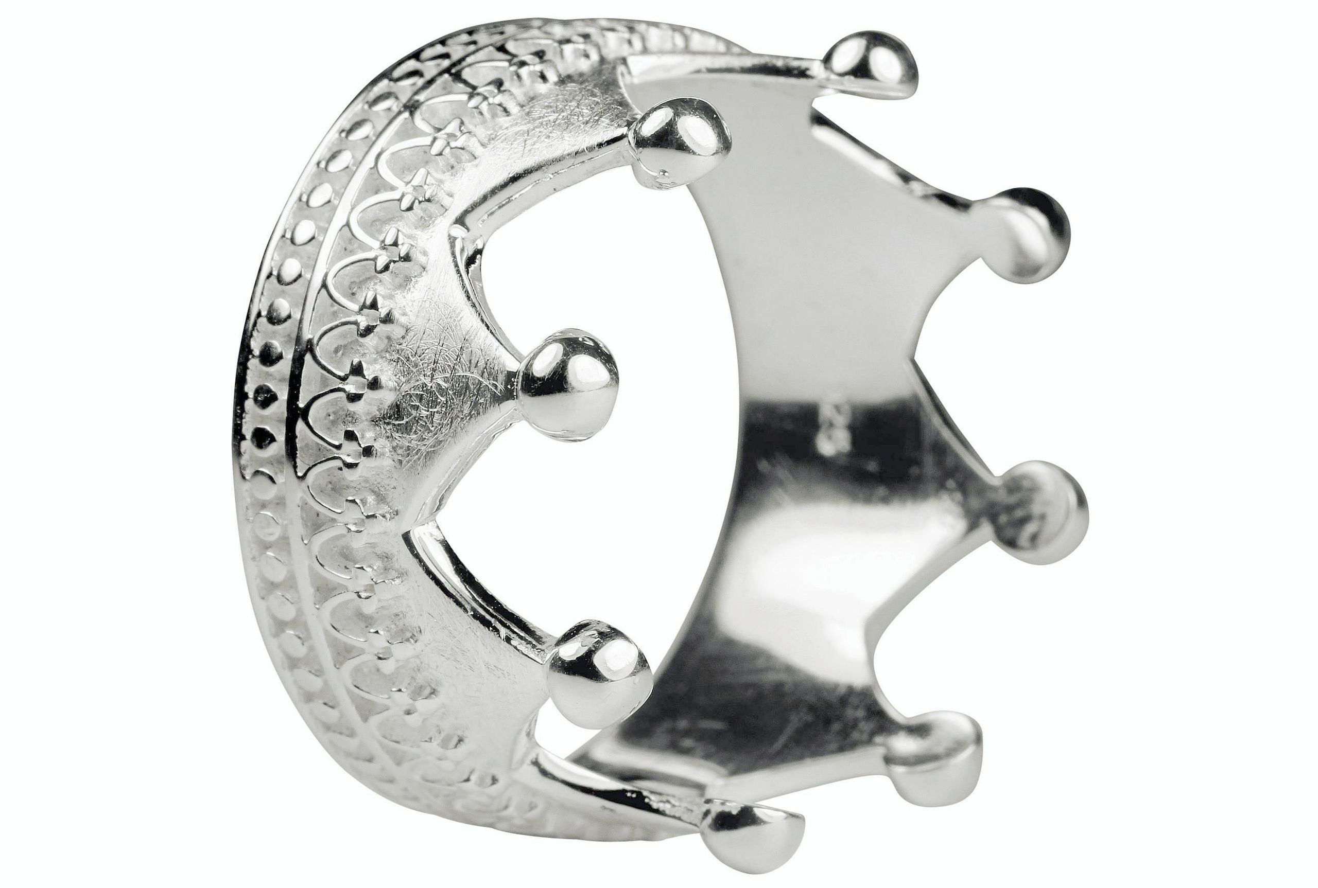 SILBERMOOS Silberring XL Kronenring mit Ornament, 925 Sterling Silber