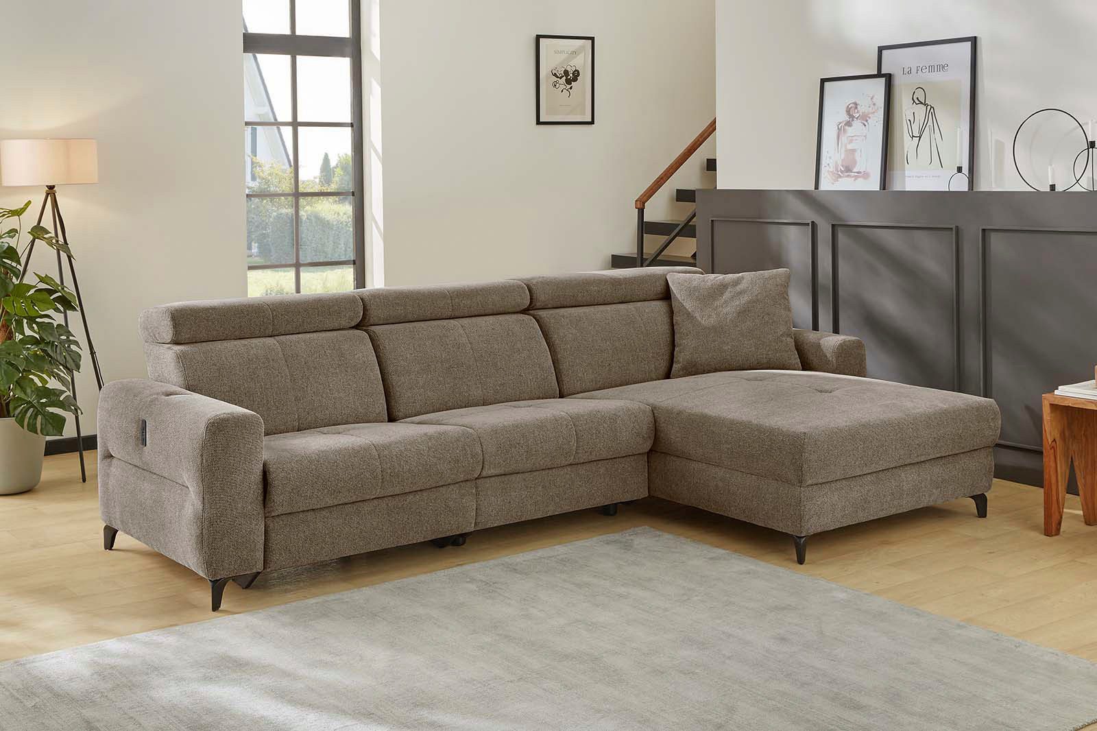 Jockenhöfer Gruppe Ecksofa Monaco L-Form mit elektromotorischer Relaxfunkti günstig online kaufen