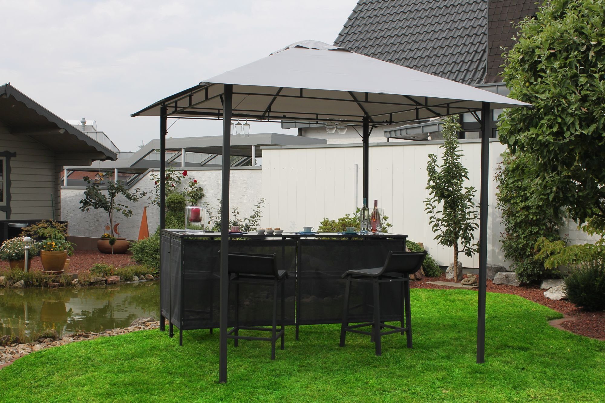 Leco Pavillon, Leco Pavillon mit Theke Festzelt Partyzelt Gartenzelt