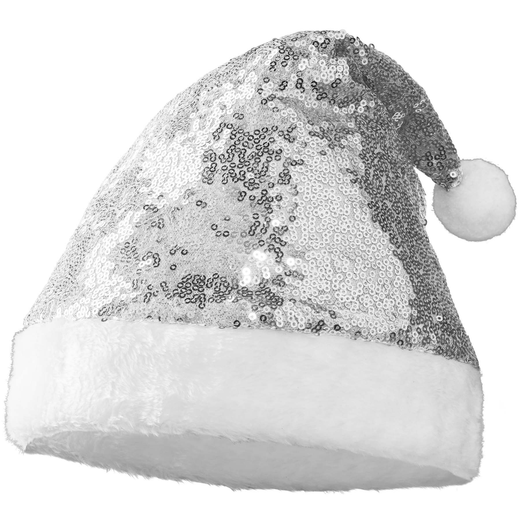 dressforfun Bommelmütze Weihnachtsmütze mit silbernen Pailletten | Bommelmützen
