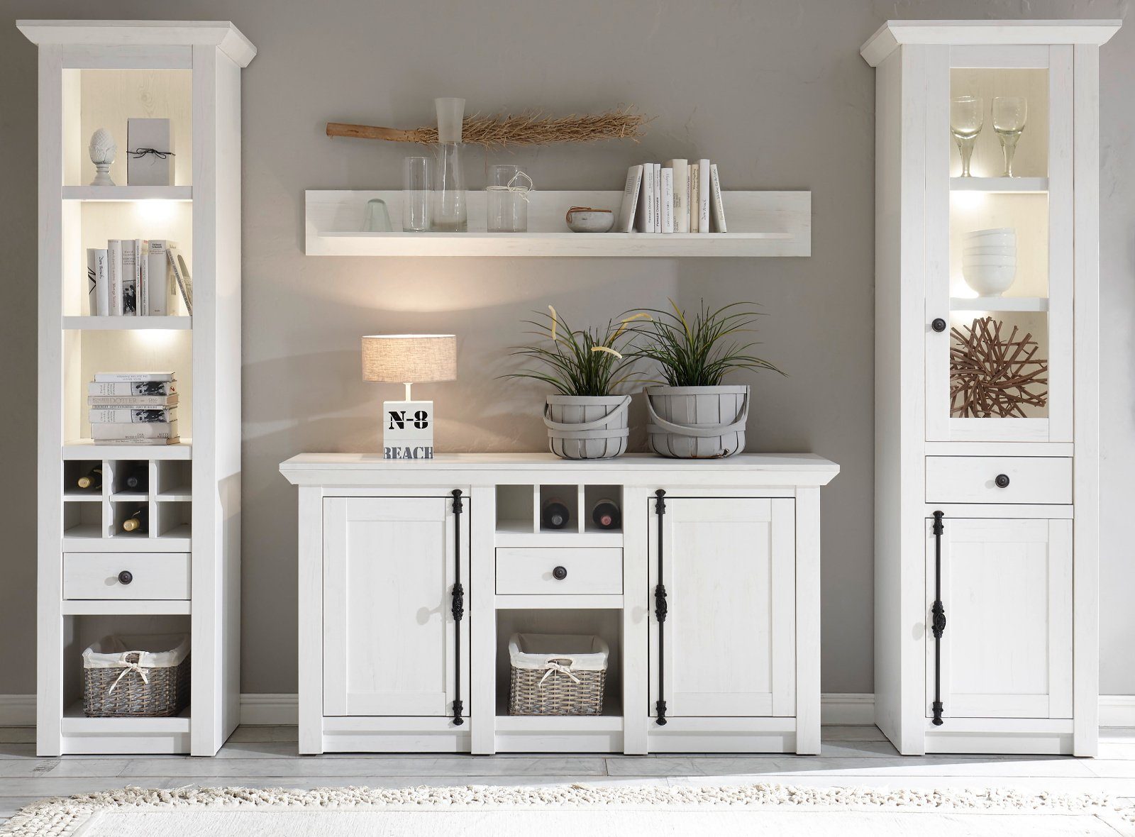 Furn.Design Wohnwand Hooge, (Wohnzimmer Set 4-teilig günstig online kaufen