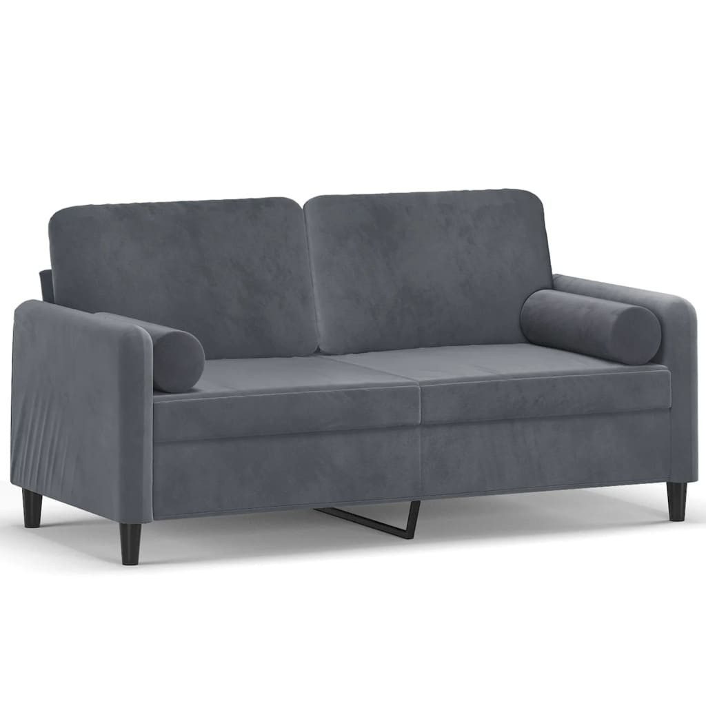 vidaXL Sofa 2-Sitzer-Sofa mit Zierkissen Dunkelgrau günstig online kaufen