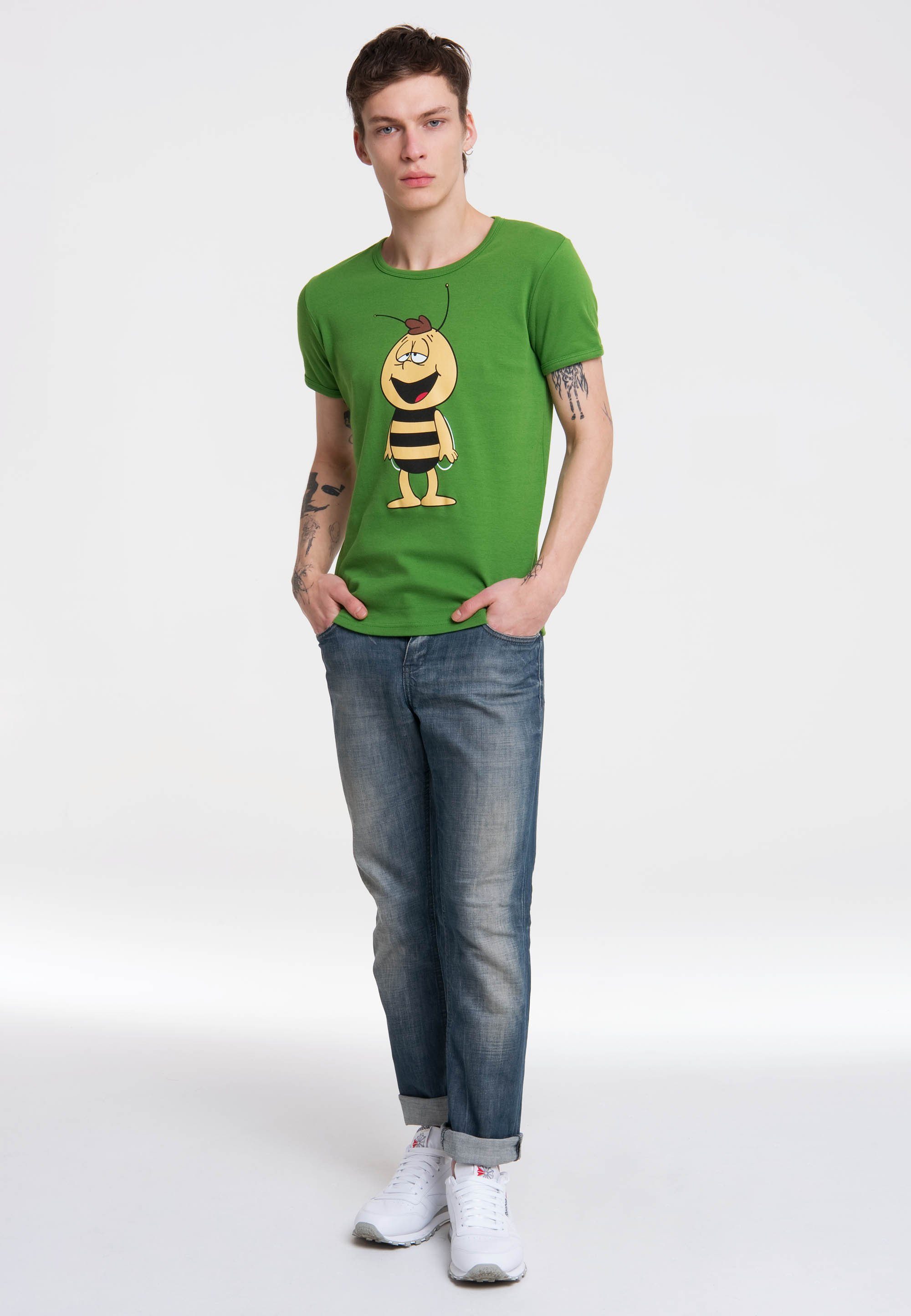 T-Shirt LOGOSHIRT Print niedlichem mit Biene Maja