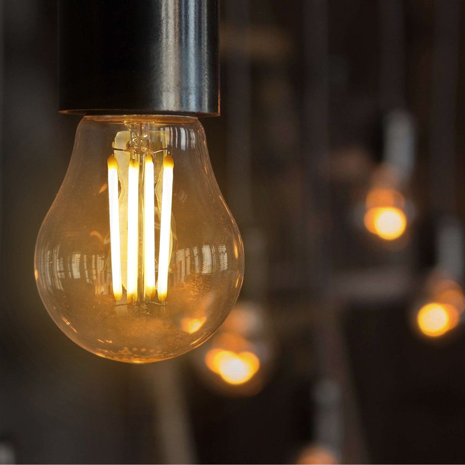 Edison - 2700K LED-Leuchtmittel E14//E27, E27, warmweiß, Energiesparlampe Vintage Retro Glühbirne 6 St., ZMH Glas G45 Filament Birne LED