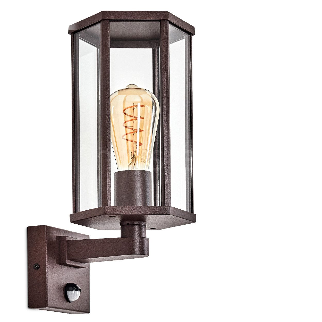 hofstein Außen-Wandleuchte Außenleuchte mit Bewegungsmelder aus Metall/Glas günstig online kaufen