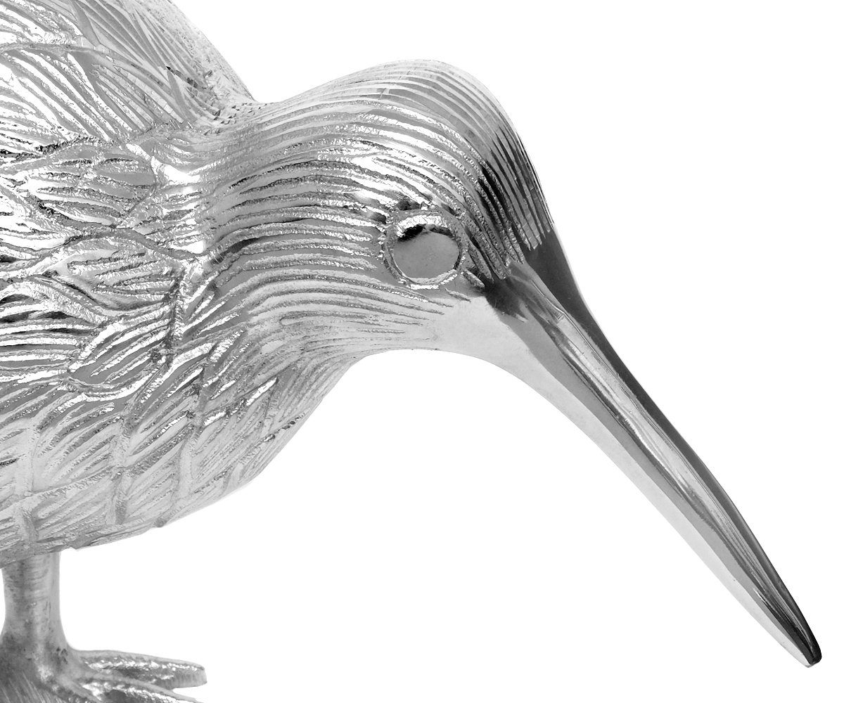 Kiwi Deko Schwarz Figur Tier Laufvogel Glücksbringer Vogel Metall Lila Tierfigur Neuseeland Dekofigur versilbert Gold Brillibrum Handarbeit Dekoration Silber