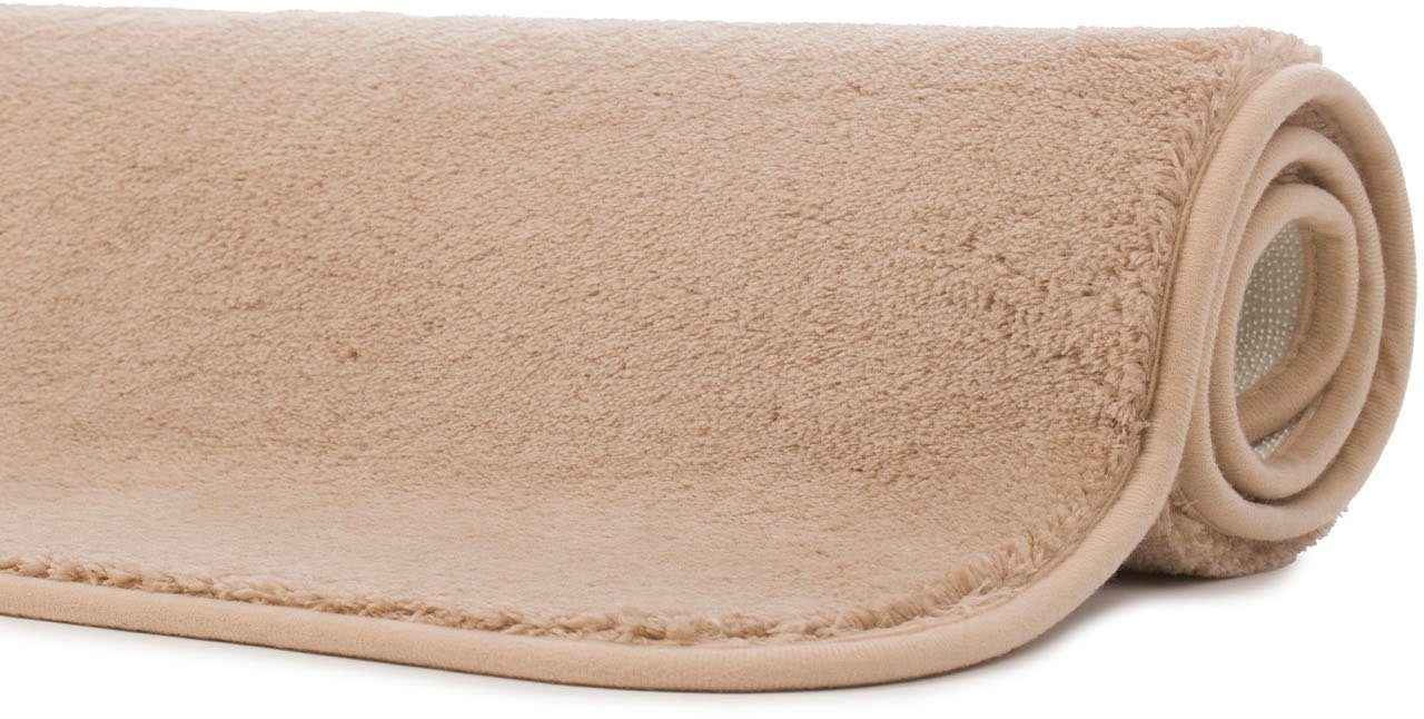 Gözze Badematte Rio Premium, Höhe 18 mm, rutschhemmend beschichtet, schnell trocknend, fußbodenheizungsgeeignet, Polyester, rechteckig, Badteppich, Uni Farben, waschbar, rechteckig & rund erhältlich